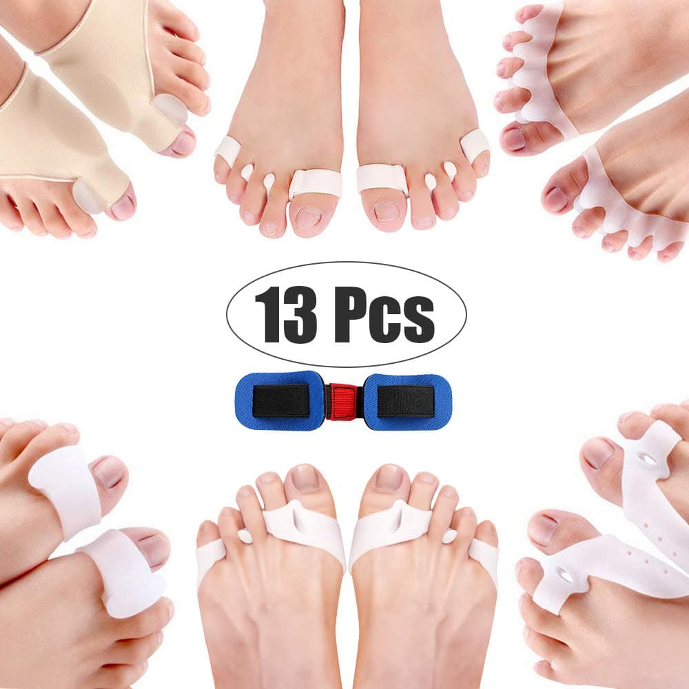 Corrector Big Toe 13 Pcs Bunion Toe Separators Straightener Silicone Thumb Vaburs Correction Kit Pain Relief Feet Care Tool Beauty Gift