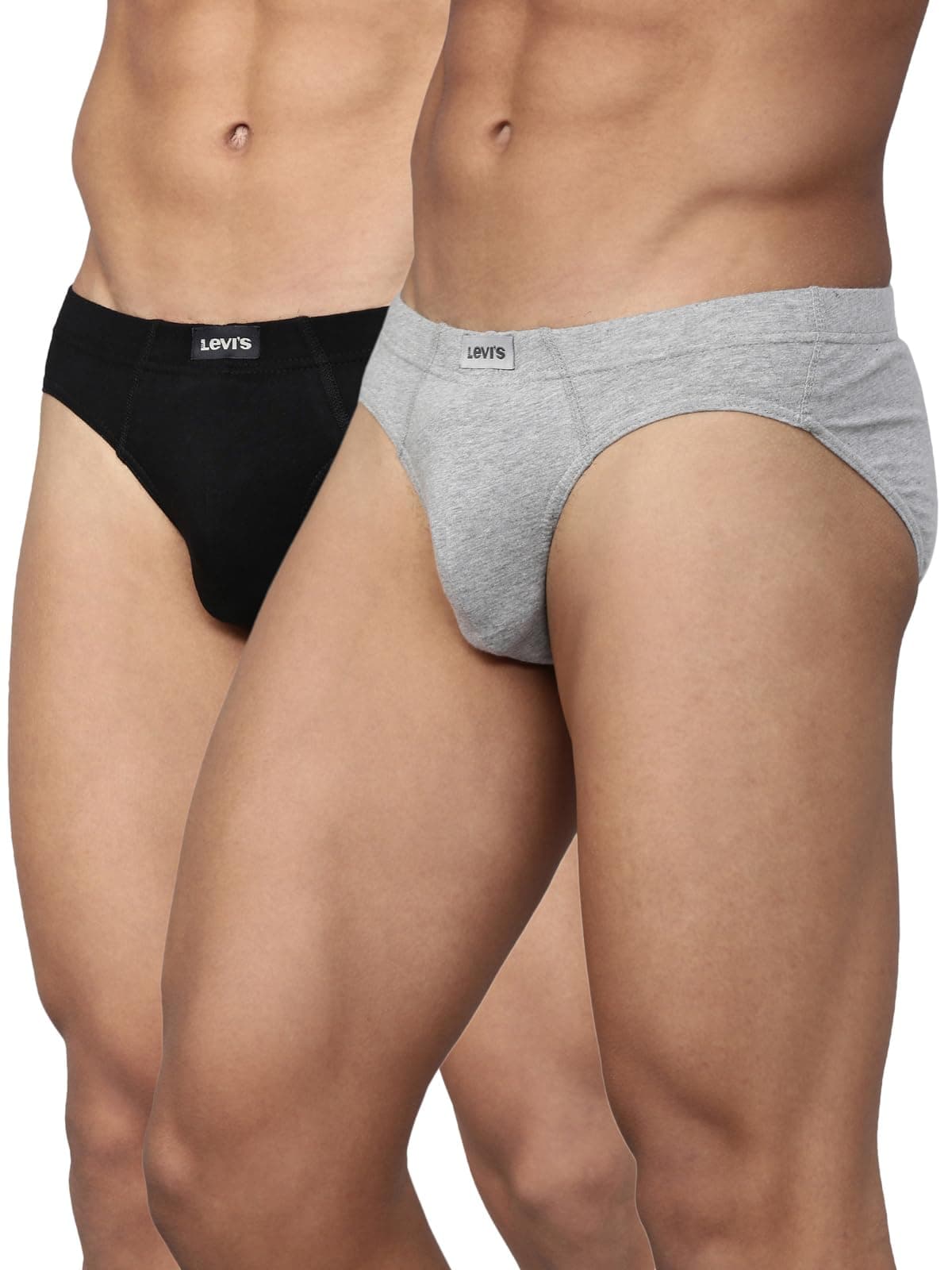 - 011 Men's Pure Cotton Solid Brief - Low Rise, Inner Elastic Waistband (Pack of 2)