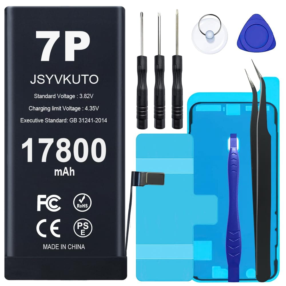 17800mAh Battery for iPhone 7 Plus, New 0 Cycle Upgraded Higher Capacity Replacement Battery for iPhone 7 Plus with Full Set Repair Tool Kit, Model A1661 A1784 A1785
