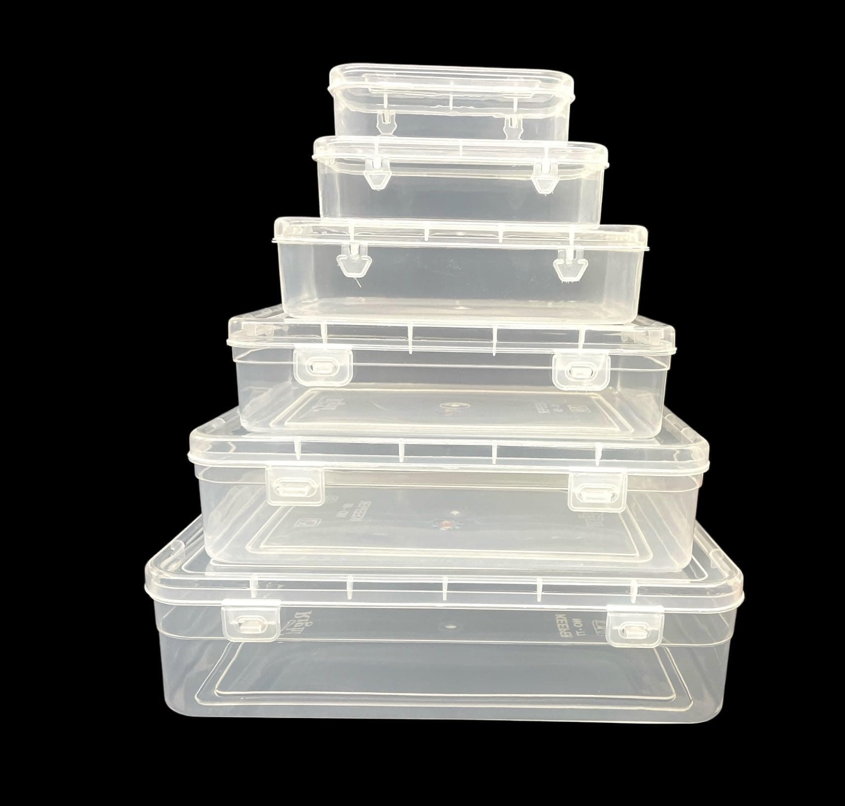 Small Storage Boxes container with Lock Lid,Jewellery Case Organiser(PUREPACK234567), (Size No. -2,3,4,5,6,7) Set Of 6 boxes