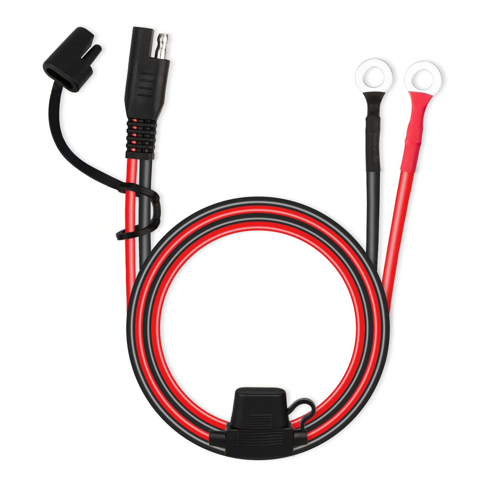 2PCS SAE Extension Cable, 10AWG SAE Battery Connector, Ring Terminal Harness Accessory Cable