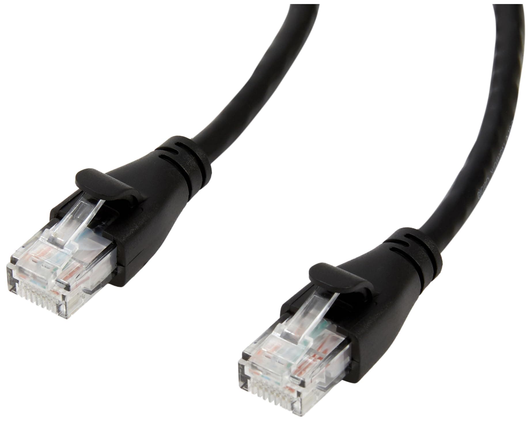 RJ45 Cat-6 Ethernet Patch Cable, 1Gpbs Data Transfer Speed, Gold-Plated Connectors, 3 Foot, Black
