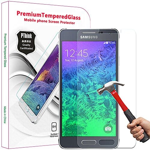 Galaxy Alpha Screen Protector, PThink® Premium Tempered Glass Screen Protector for Samsung Galaxy Alpha with 9H Hardness/Anti-Scratch/Fingerprint Resistant (Samsung Galaxy Alpha)