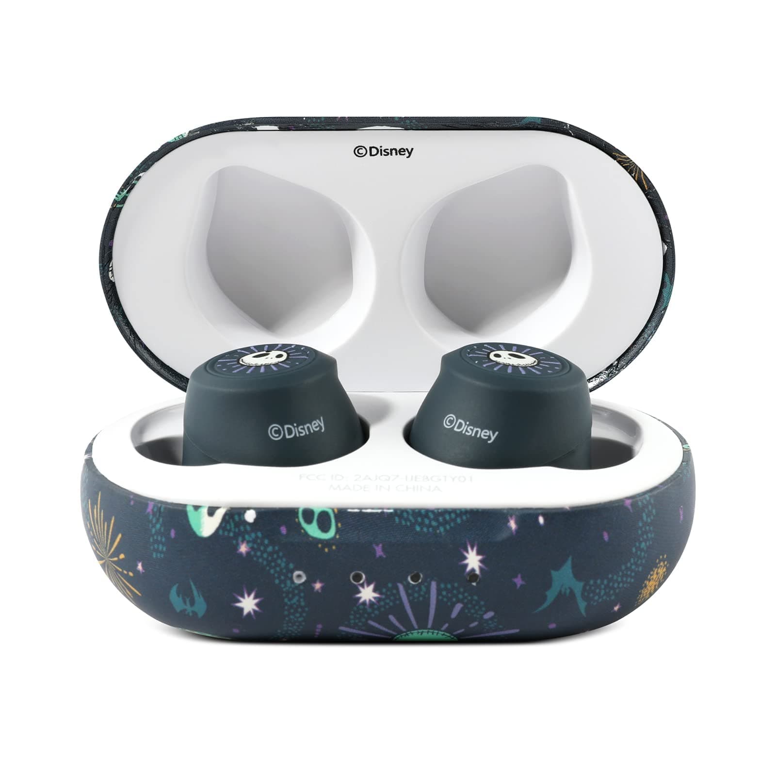 Disney Nightmare Before Christmas TWS Earbuds by - Wireless Bluetooth 5.0 Compatible in-Ear Headset with Built-in Mic & Portable Recharging Case - IPX8 Waterproof & Sweatproof,Long Battery Life