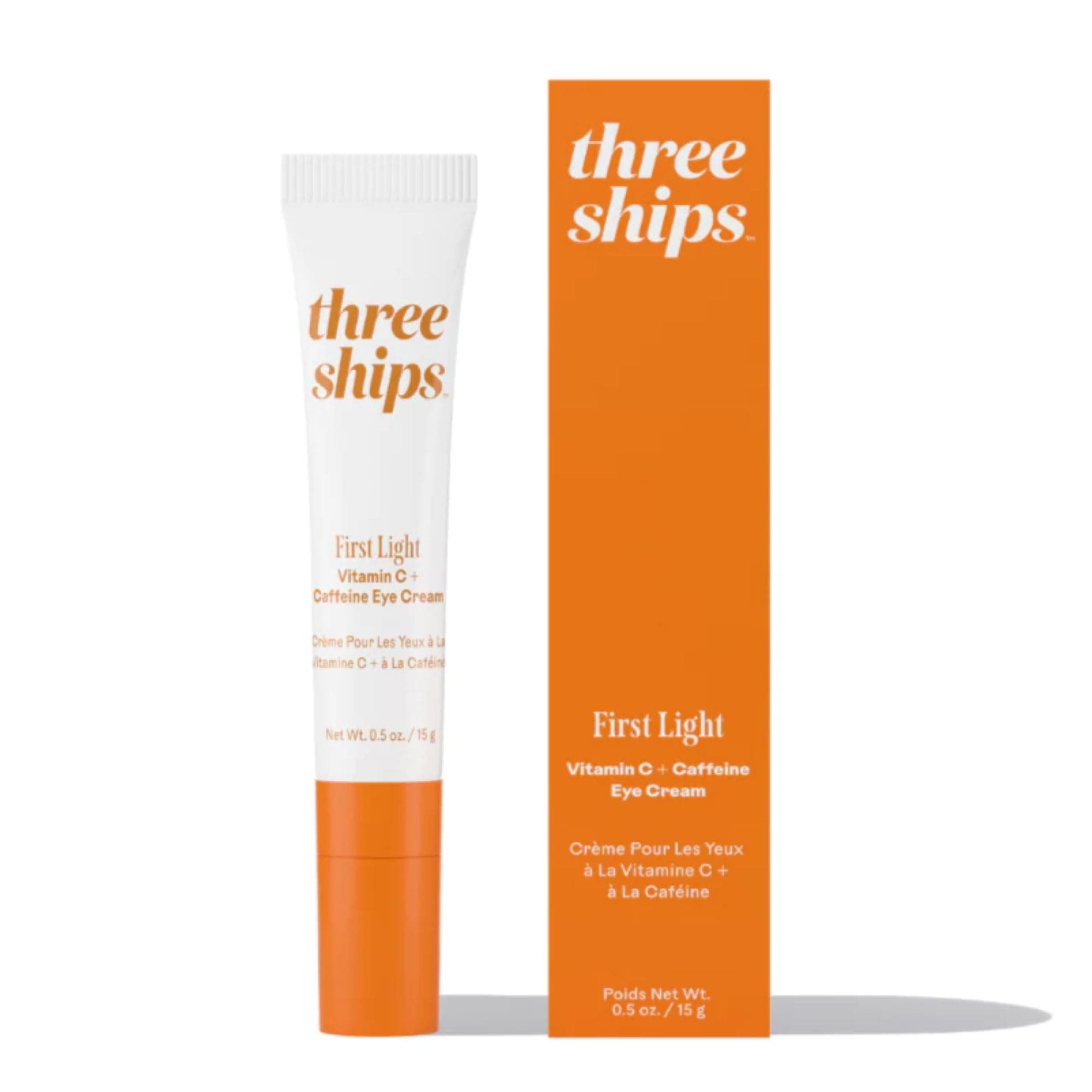 - Three Ships - First Light Vitamin C + Caffeine Eye Cream | De-Puff, Awaken, Hydrate Under-Eye Area | Cruelty-Free, Vegan, Paraben-Free, Sensitive Skin Safe (0.5 oz | 15 g)