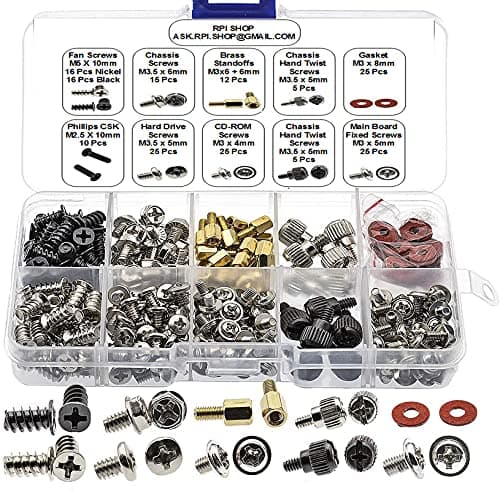 Rpi shop - 179 pcs Assorted Screw Kit For PC Computer Screw, Standoffs, Screws for Hard Drive, Computer Case, Motherboard, Fan Power Graphics