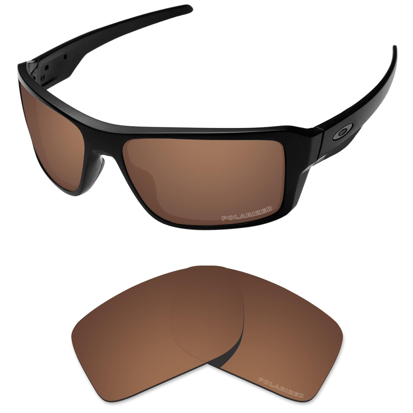 TintartPerformance Replacement Lenses for Oakley Double Edge Sunglass Polarized Etched-Nut Brown