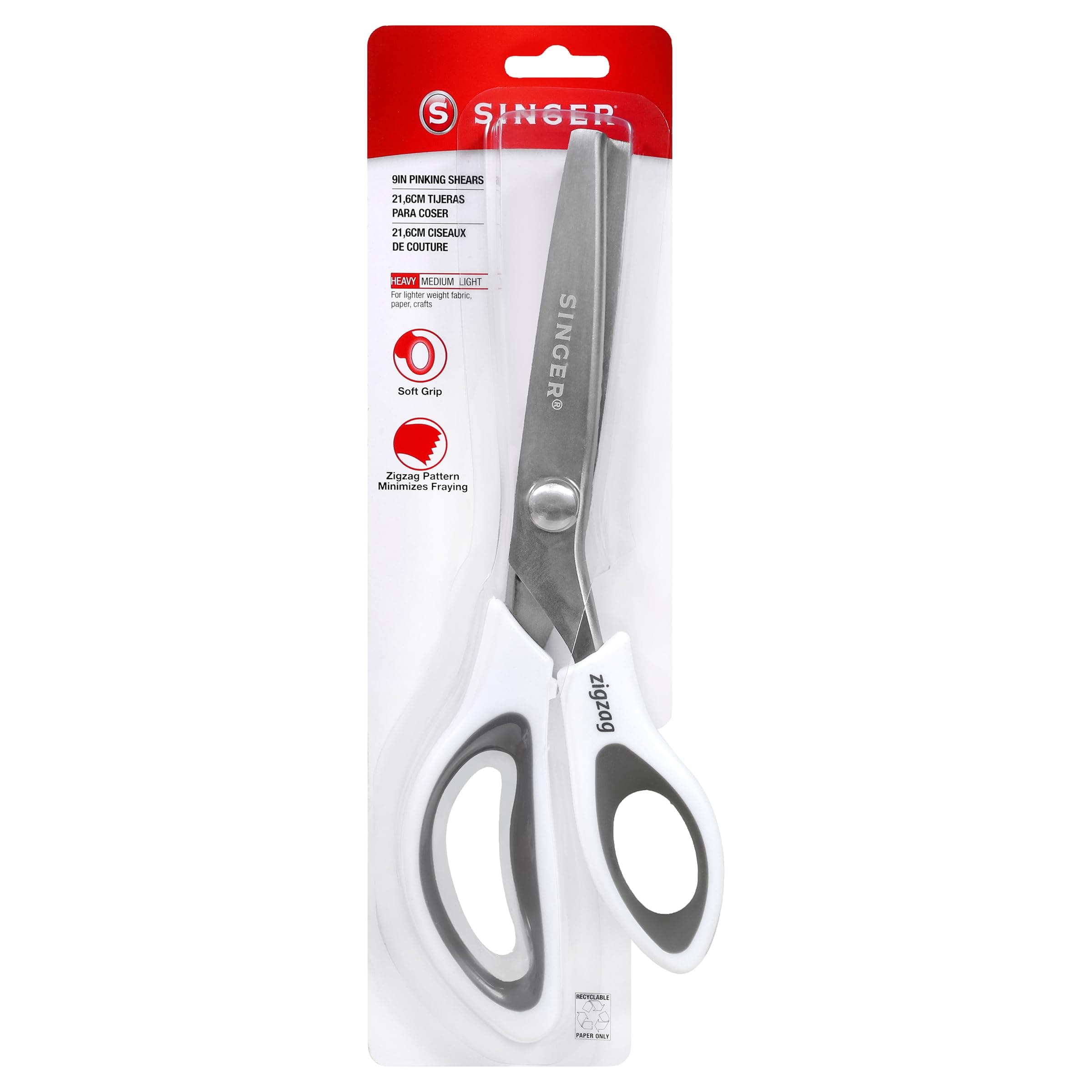 SINGER 9" Pinking Shears - Zig Zag Scissors for Fabric