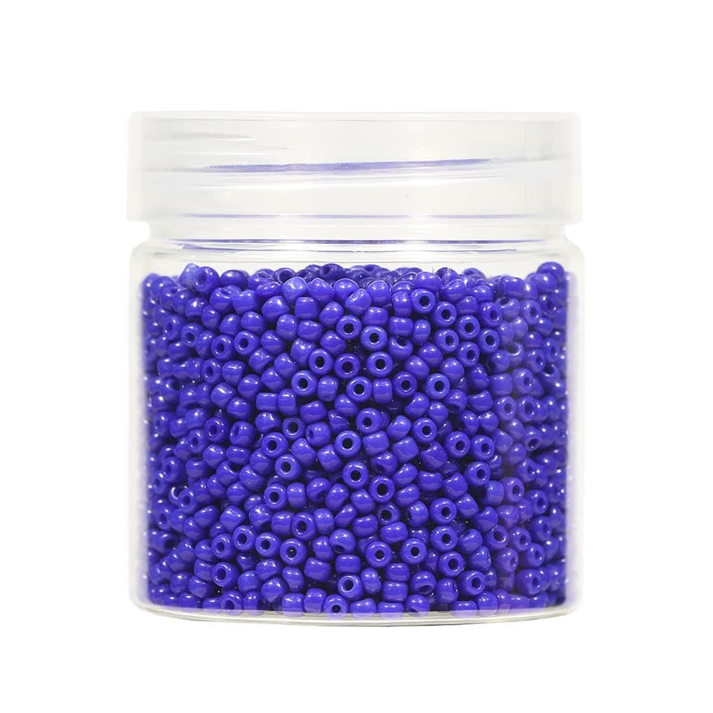 BALABEAD Opaque Dark Blue Color Loose Seed Beads About 4000pcs in Box 8/0 Glass Craft Seed Beads for Jewelry Making, Hole 0.7mm (Dark Blue)