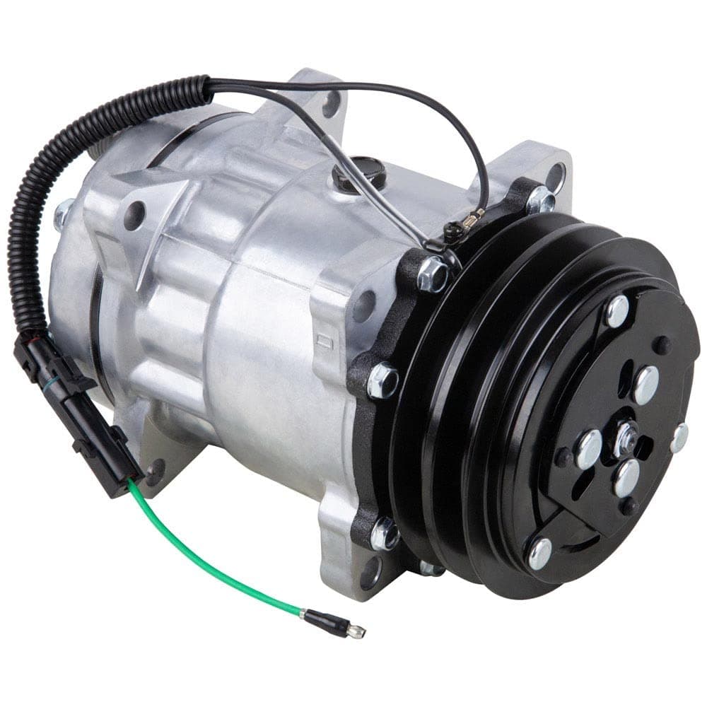 AC Compressor & 125mm Double V-Belt A/C Clutch Replaces Sanden SD7H15 4709 8023 7862 12v - BuyAutoParts 60-02213NA New
