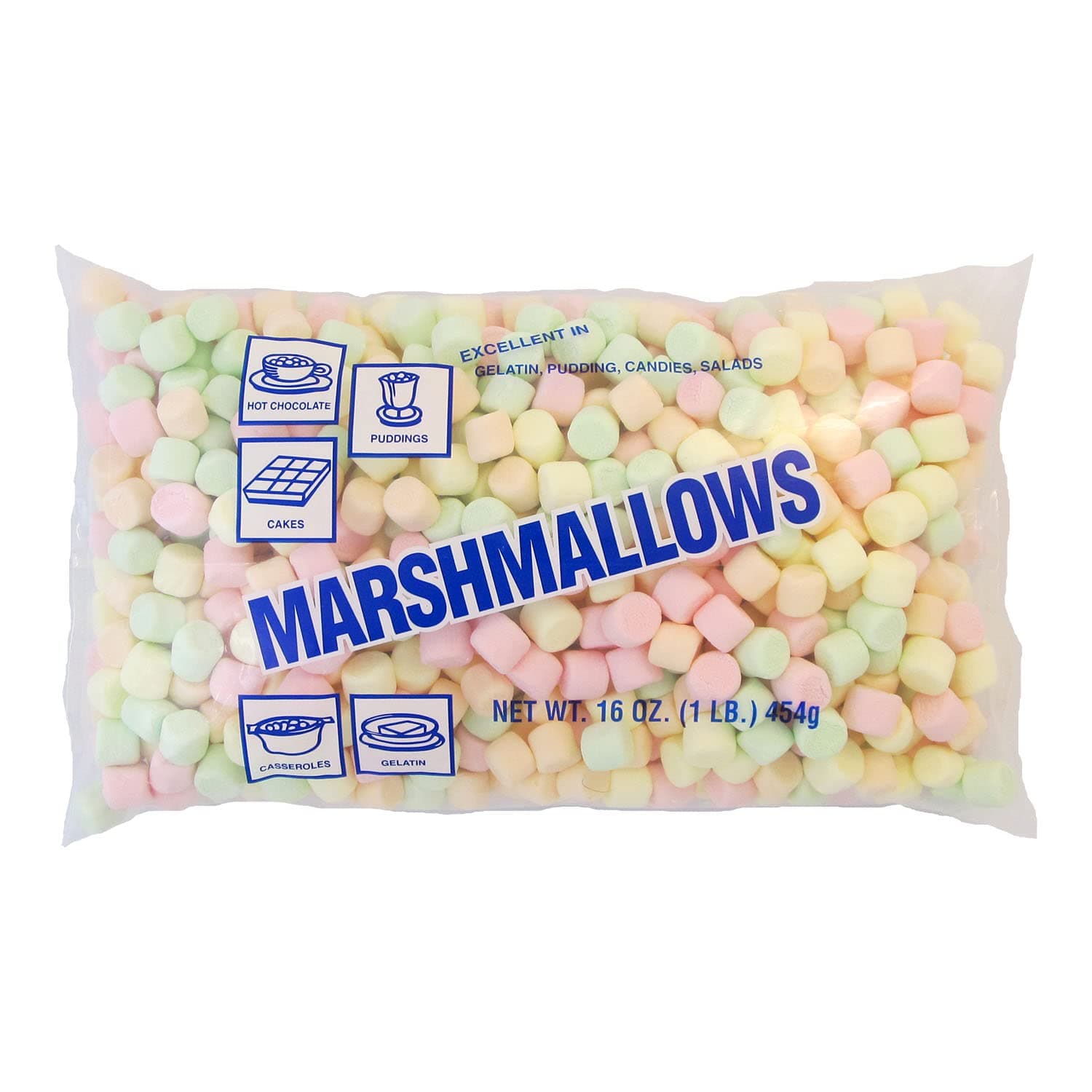 Clown Global Brands Miniature Flavored Marshmallows | 1 Count | 1 lb Package | Fat Free, Gluten Free, Cholesterol Free | Perfect for Snacking
