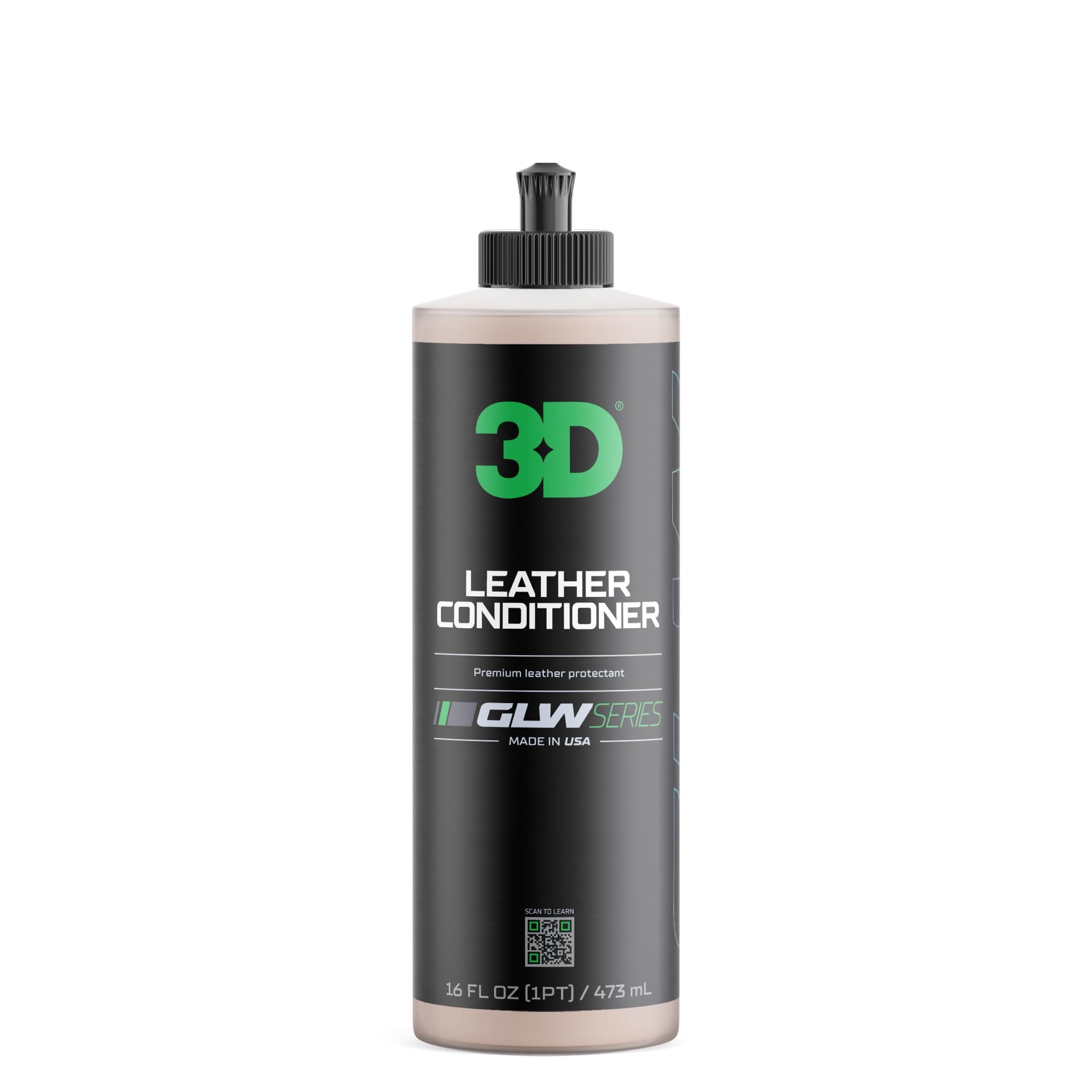 3D Leather Conditioner for Car, GLW Series | Restore, Condition, Protect | UV Protection | Conditions Leather Seats, Furniture, Boots, Apparel | DIY Car Detailing | 16 oz