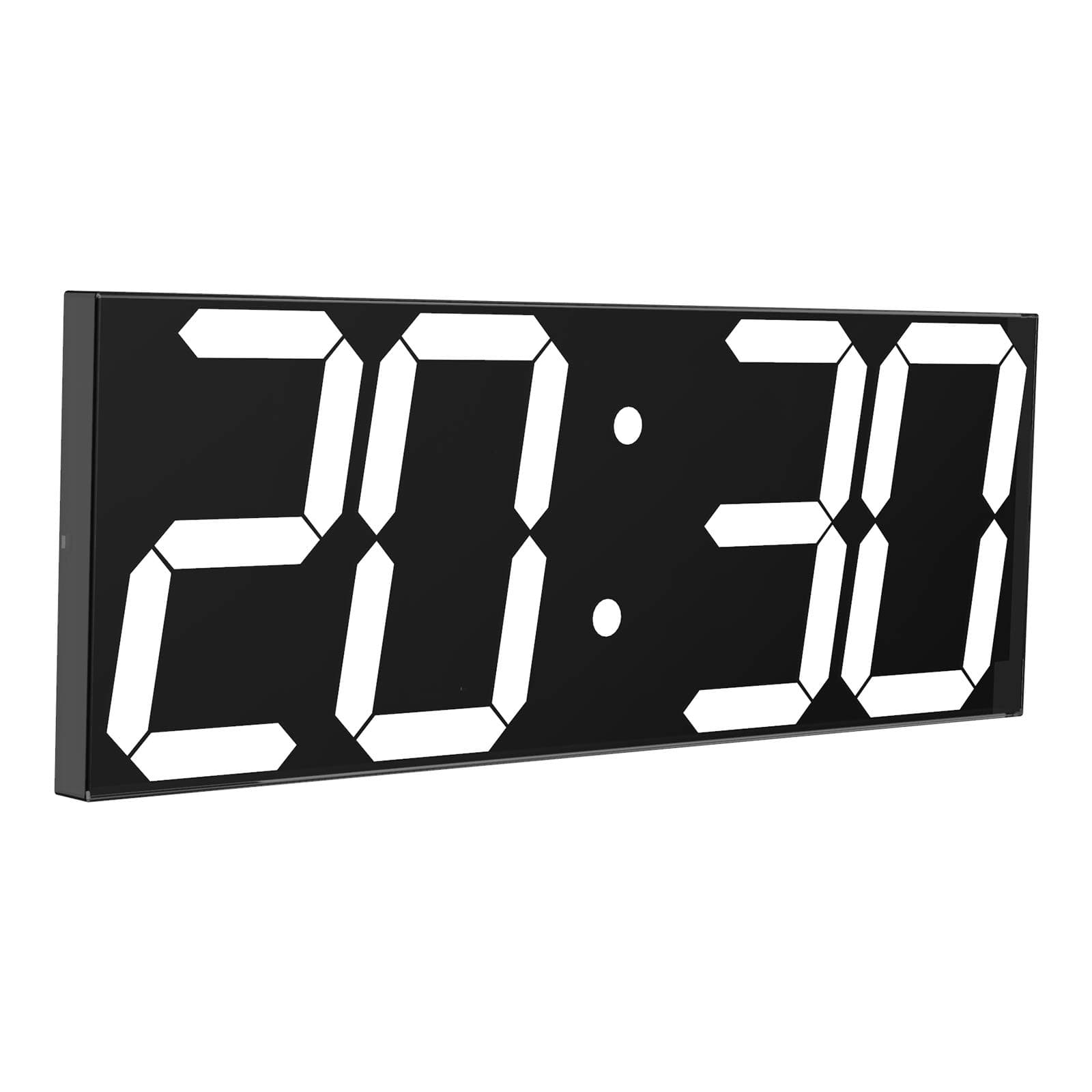 CHKOSDA Digital LED Wall Clock, Oversize Wall Clock with 6” Numbers, Remote Control Count up/Countdown Timer Clock, Auto Dimmer, Big Calendar and Thermometer(White)