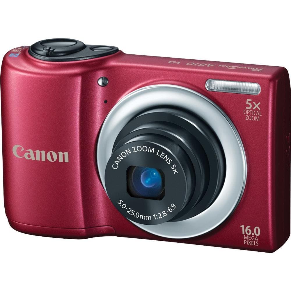 Canon PowerShot A810 16.0 MP Digital Camera with 5X Digital Image Stabilized Zoom 28mm Wide-Angle Lens with 720p HD Video Recording Red (Renewed)