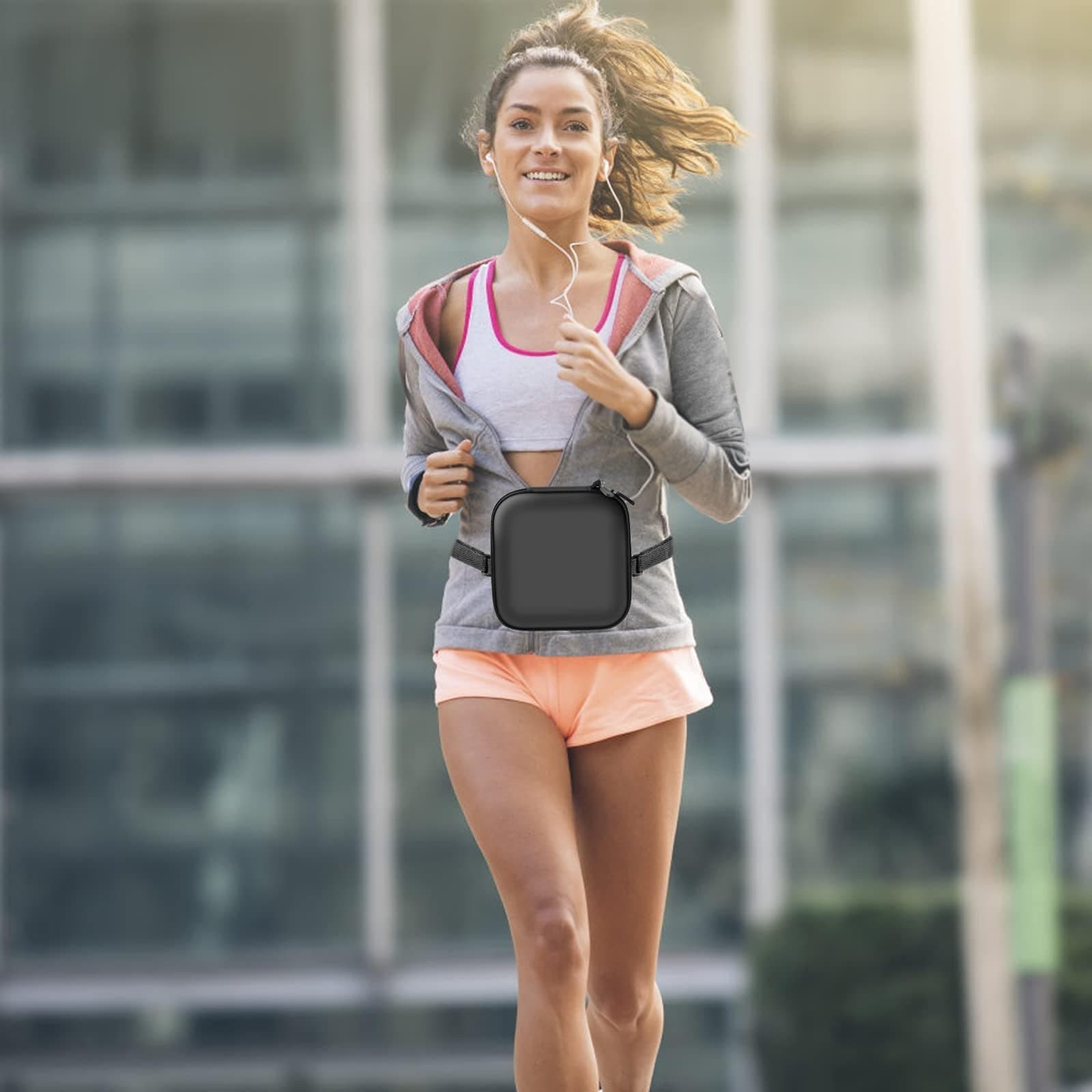 ANKHOH Portable CD Player Case for Personal Disc Player, Travel Carrying Stoarge Holder for Earphone and USB Cable Accessories, Black-Box Only