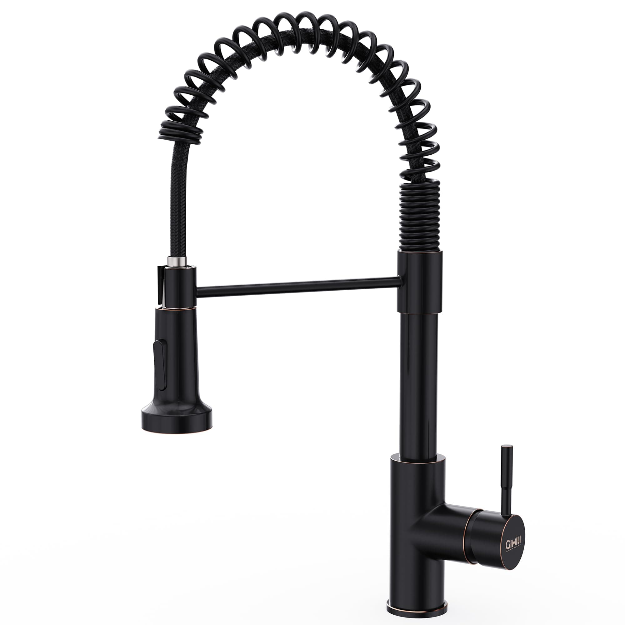 GIMILI Oil Rubbed Bronze Kitchen Faucet with Pull Down Sprayer Single Hole Stainless Steel Sink Faucet, Suitable for Farmhouses, RV, Laundry Room, Outdoor, and Campers. Llave para fregadero de cocina