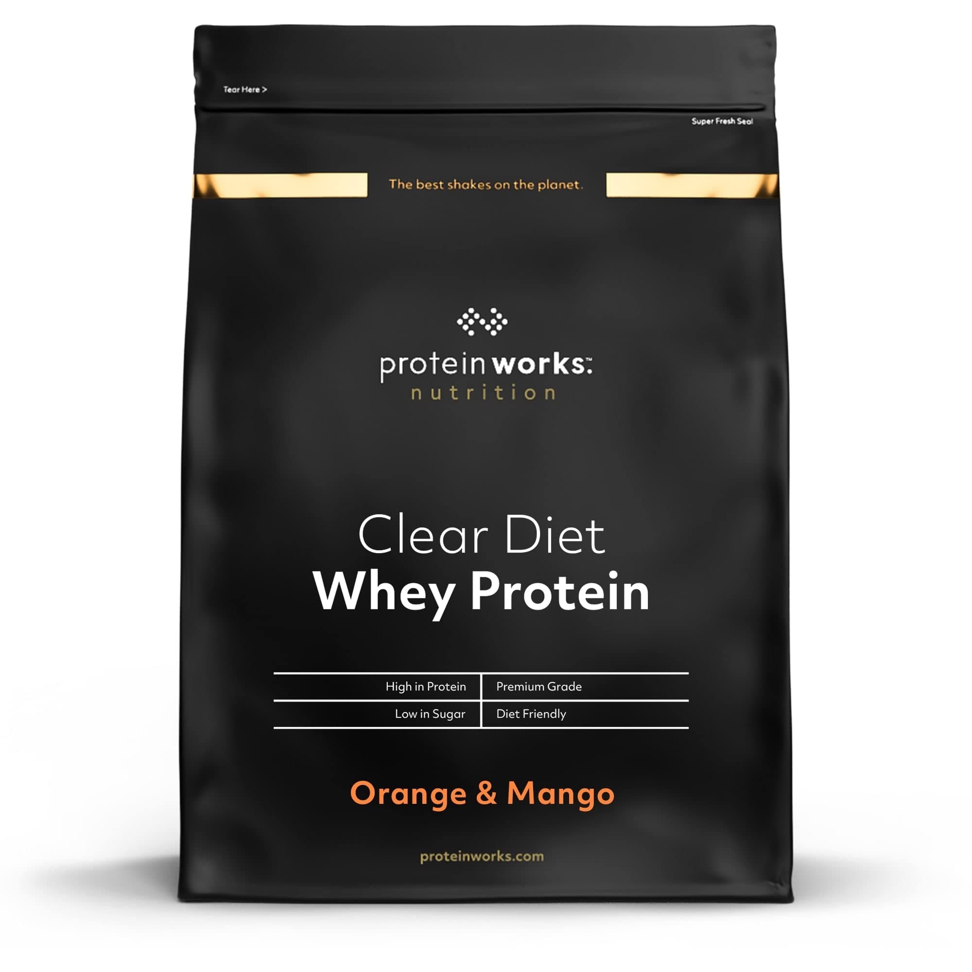 Protein Works - Clear Diet Whey Protein Isolate | Refreshing High Protein Shake | Zero Sugar & Fat | 82 Calories Per Shake | 20 Servings | Orange & Mango | 500g