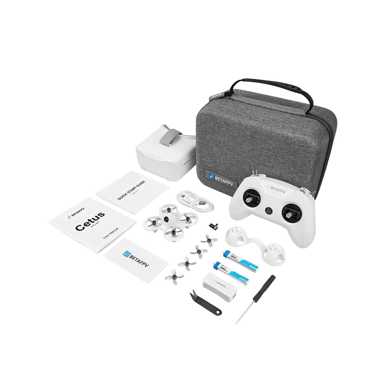 Cetus FPV RTF Drone Kit for Brushed Racing Drone, with LiteRadio 2 SE Transmitter VR02 FPV Goggles, Fly FPV Drone Kit for Beginners to Fly Faster Further