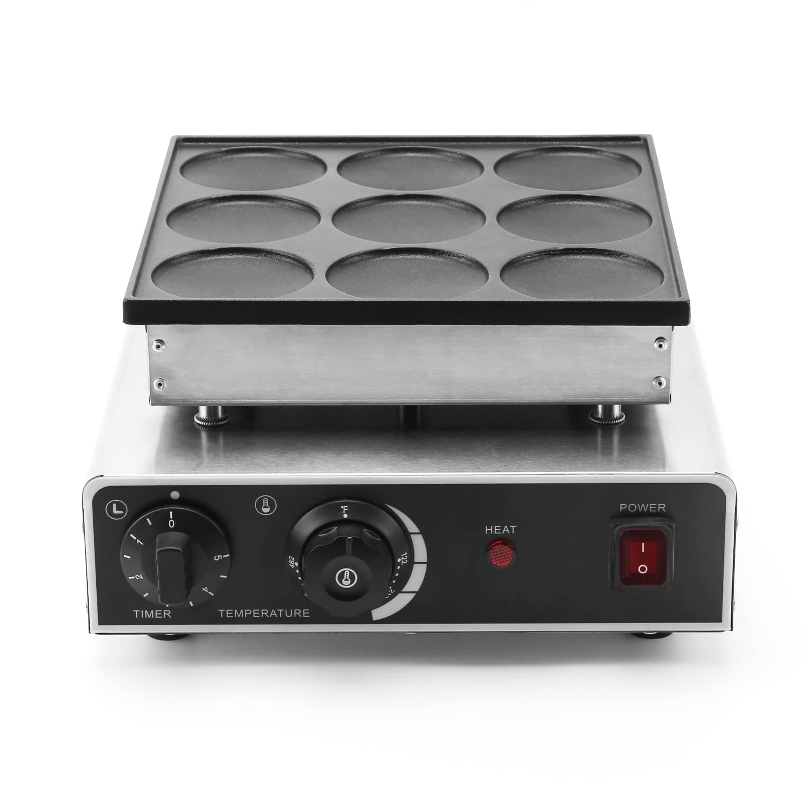 Upgrade 9-Hole Muffin Machine Fast Heating Doayaki Machine Round Waffle Machine 900W Fast Hot Muffin Machine US Standard 110V