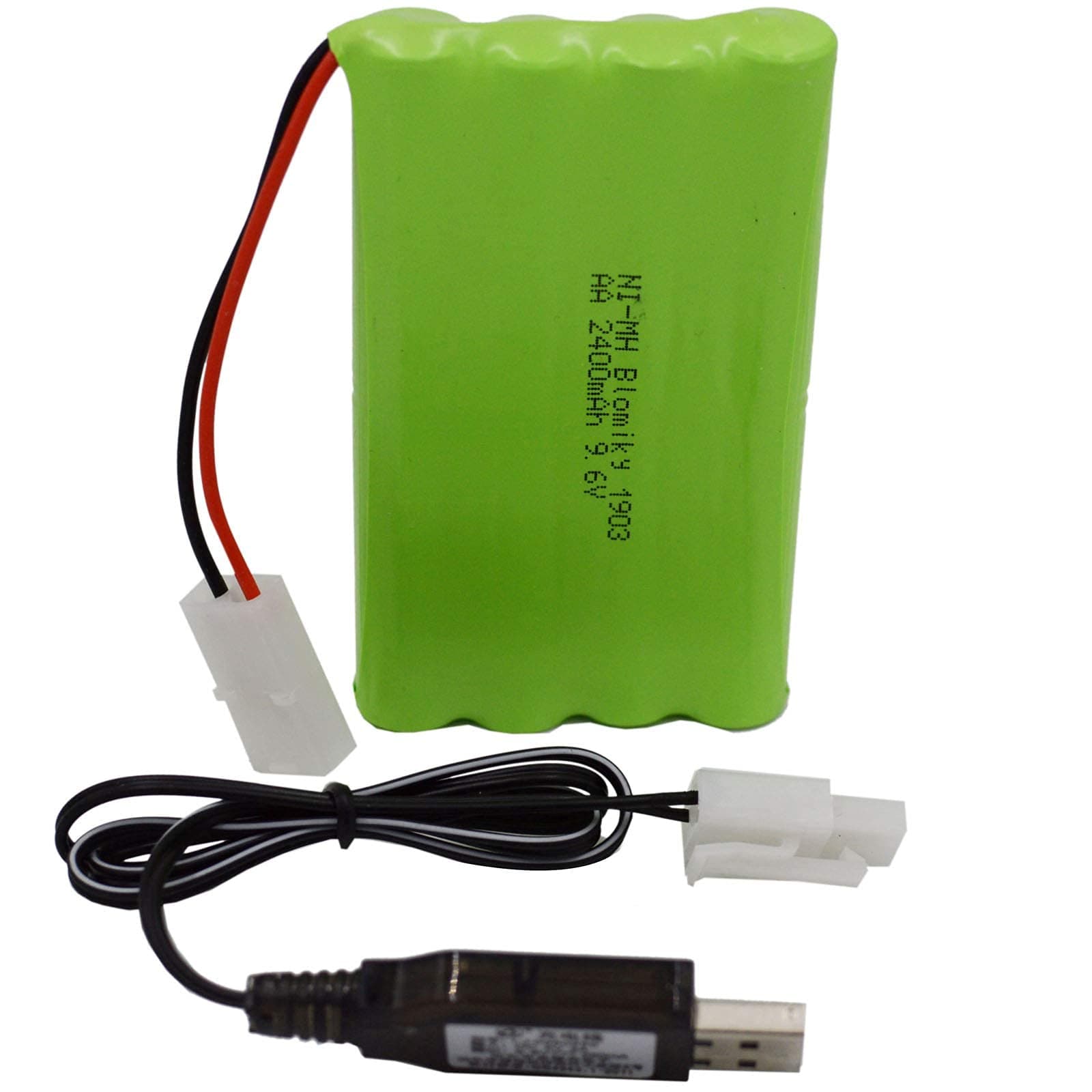 Blomiky 1 Pack 9.6V 2000mAH NiMH Rechargeable 8-Cell AA Battery Packs with Standard Tamiya Connector Plug for RC Car Truck Tank and Vehicles 9.6V Tamiya 1