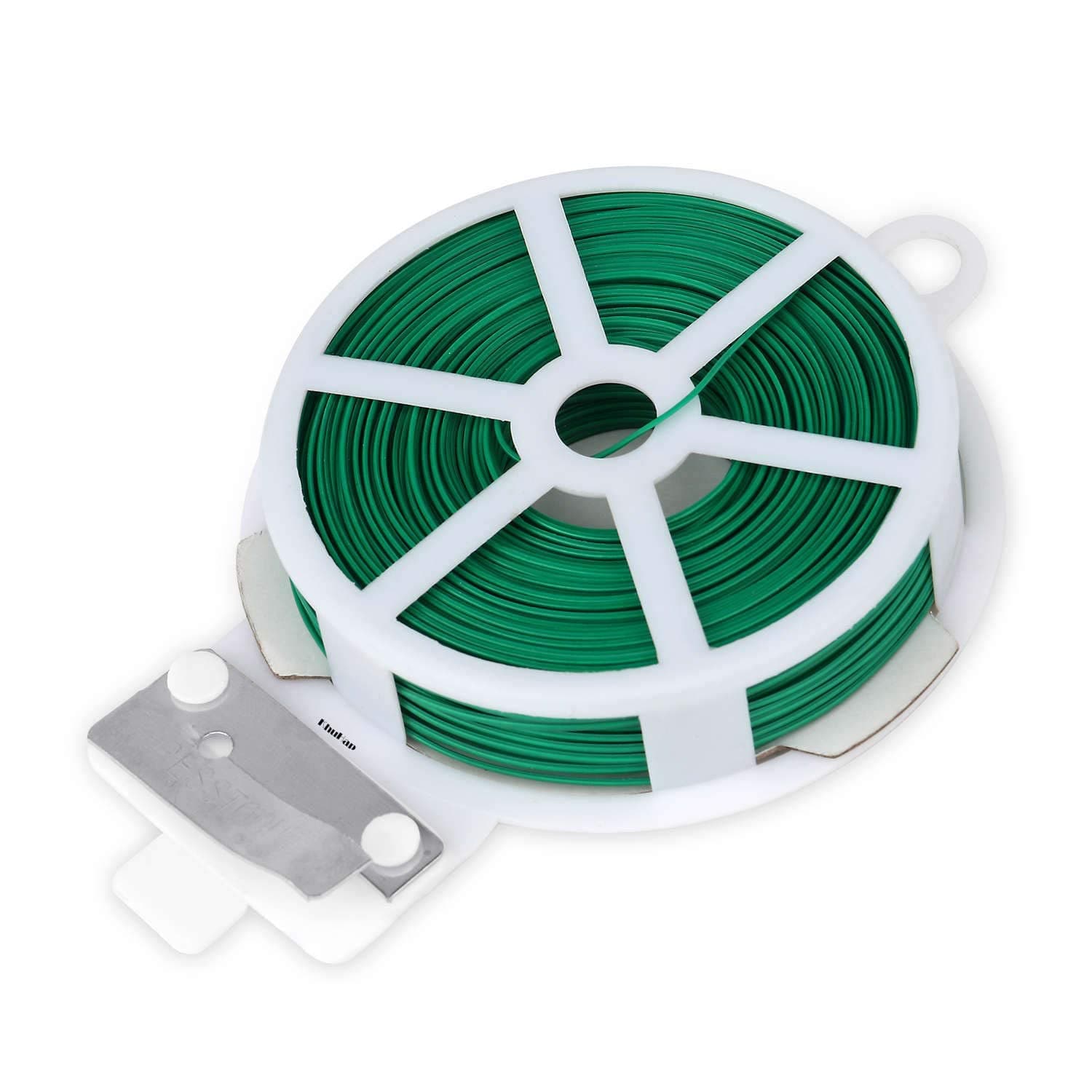 Oblivion Plastic Twist Tie Wire Spool with Cutter for Garden Yard Plant 50m (Green)