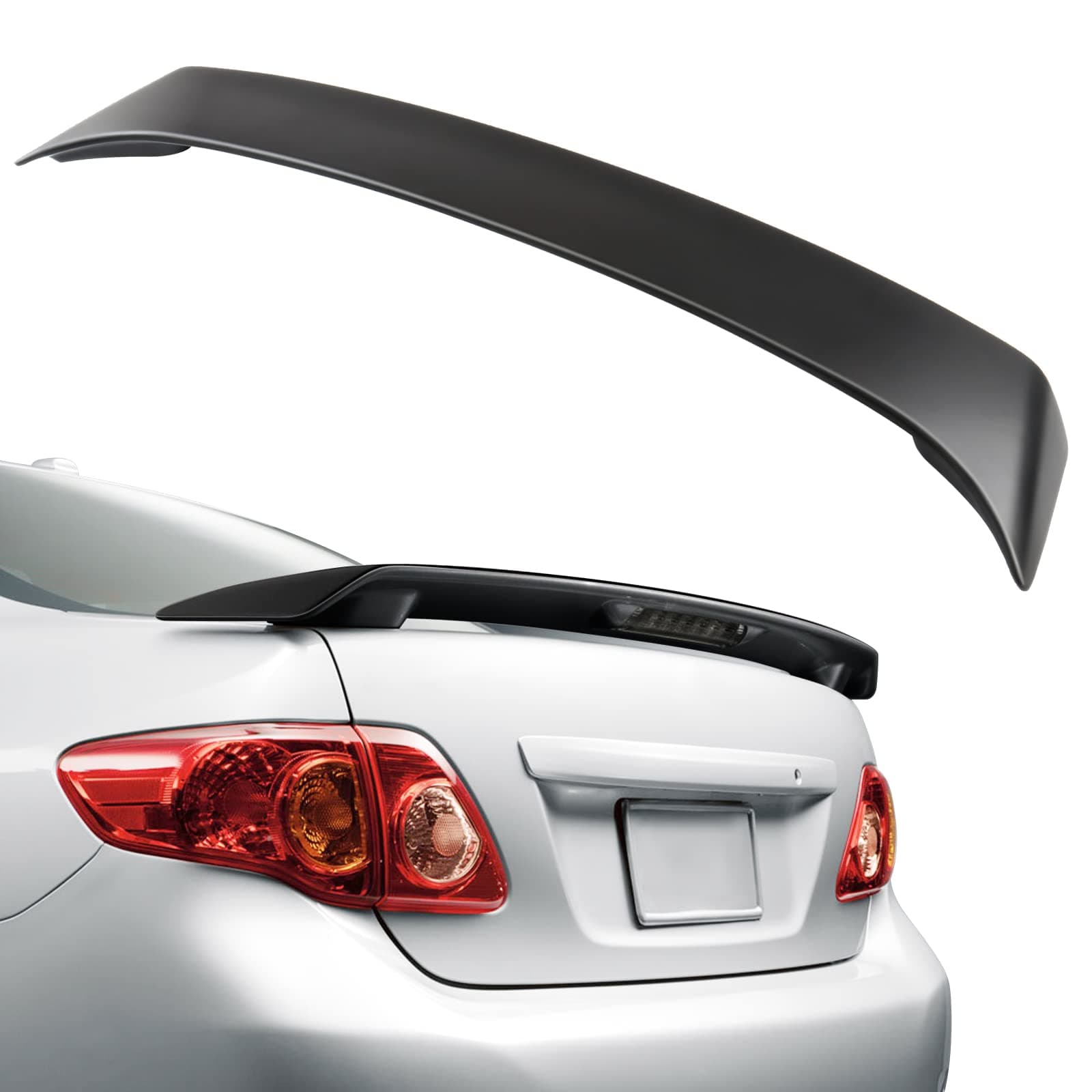 FINDAUTO ABS Rear Trunk Spoiler Wing with 3rd Brake Light Fits for 2003-2013 for Toyota Corolla Trunk Lip Spoiler