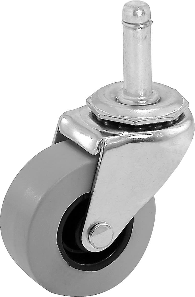 Shepherd Hardware 9790 2-Inch Swivel Stem Caster, Rubber Wheel, 7/16-Inch Stem Diameter, 125-lb Load Capacity,Grey