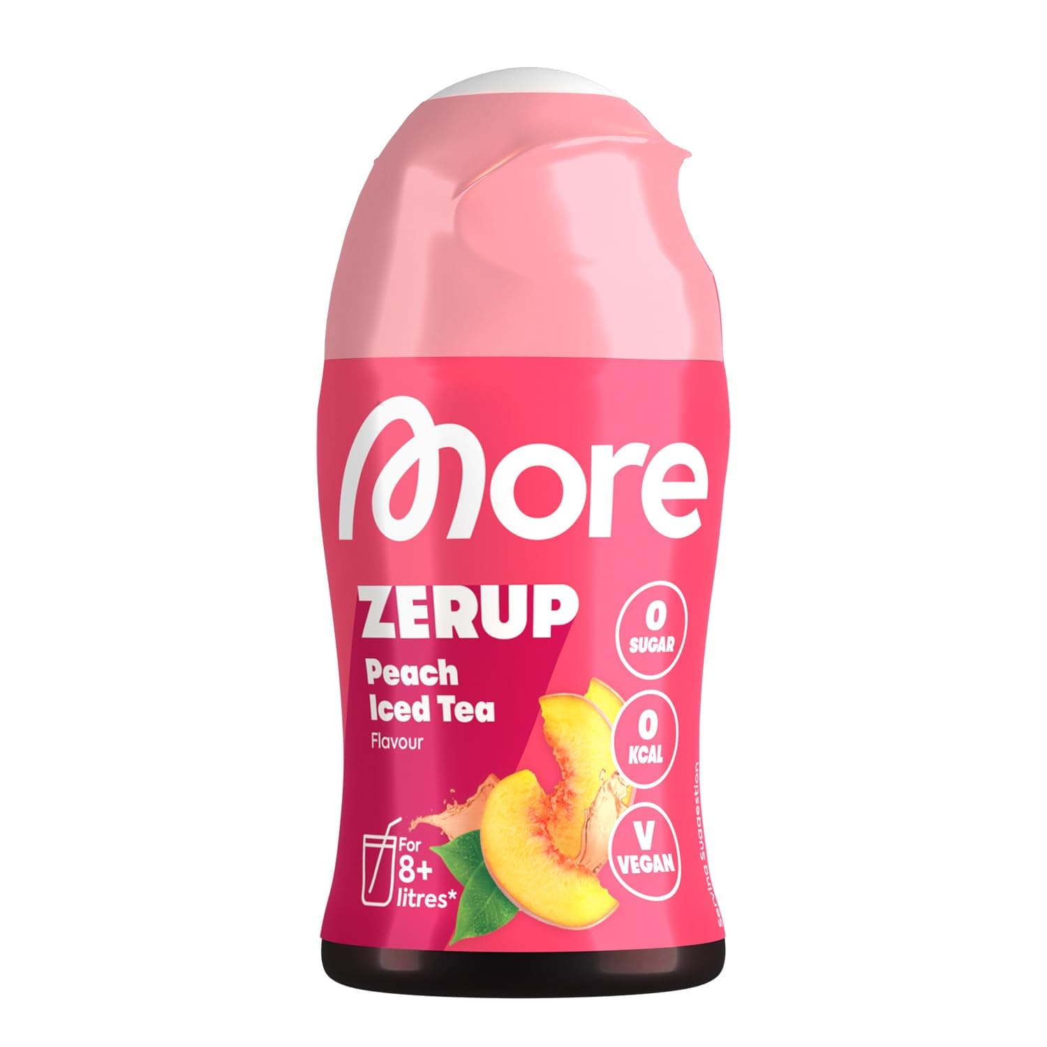 – MORE Zerup, Zero Calorie Syrup a.o. with Real Fruit Extracts, Peach Iced Tea, 65 ml (up to 8 l Softdrink) - Zero Added Sugars