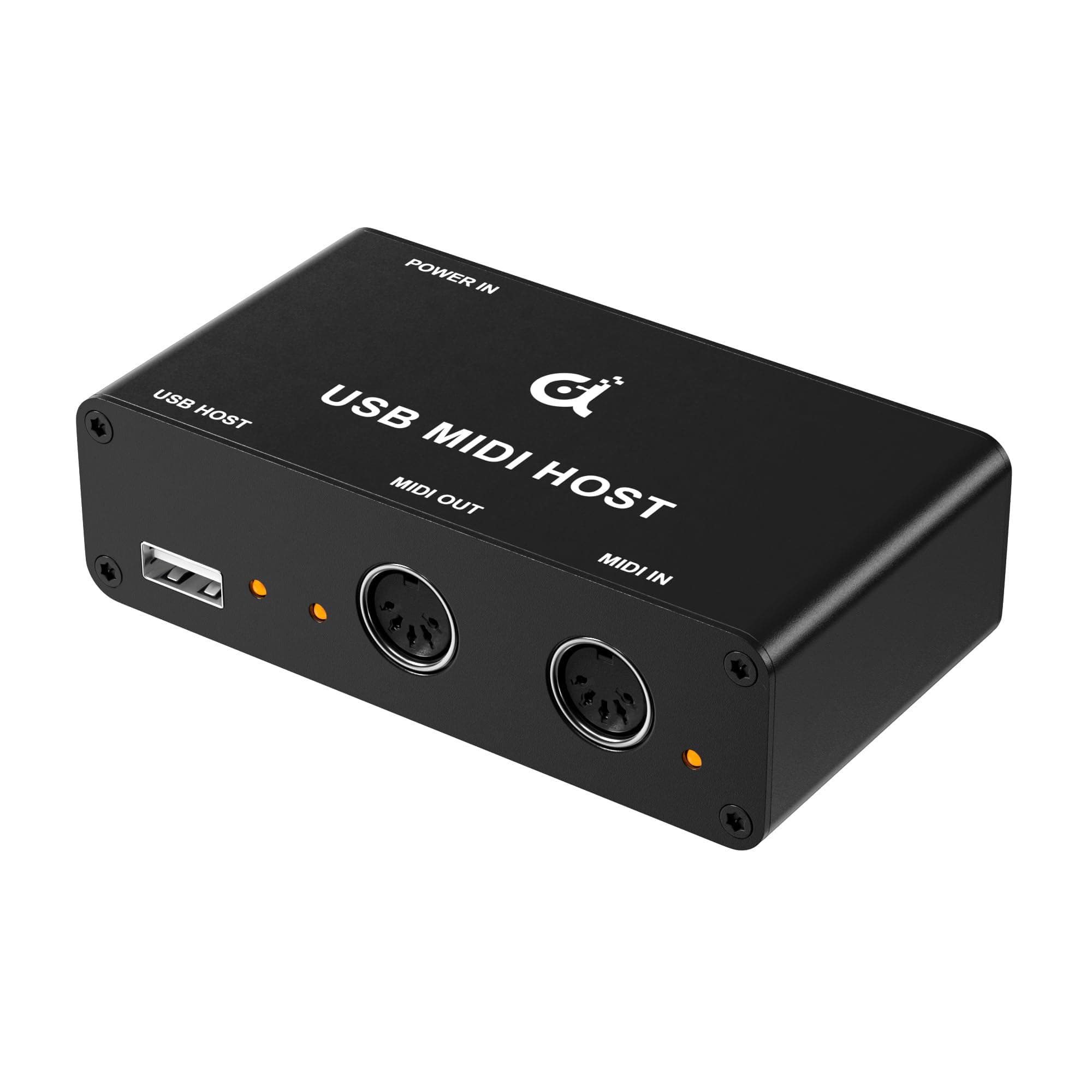 BridgeCore Series | Standalone USB MIDI Host Box 1-In/1-Out, 5-Pin DIN, LED Indicator, Metal Housing – USB to MIDI Converter, Works Without a Computer (Black, 1 Pack)