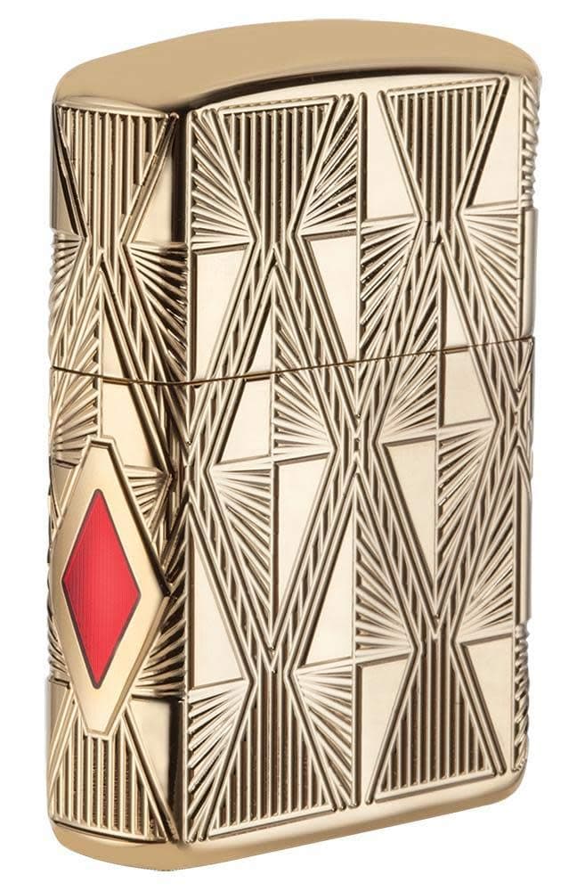 Zippo Luxury Diamond Design Pocket Lighter, Brass, One Size