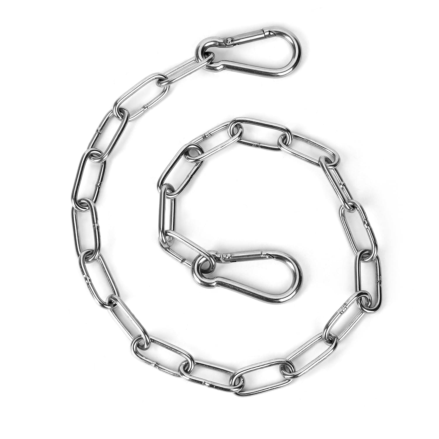 Gate Chain Lock, 20 Inch Stainless Steel Gate Link Chain Lock with Both-Ended Carabiners Chain Link Gate Latches for Outdoor Fences, Pet Cages, Dog Horse Goat Cow Corral Supplies
