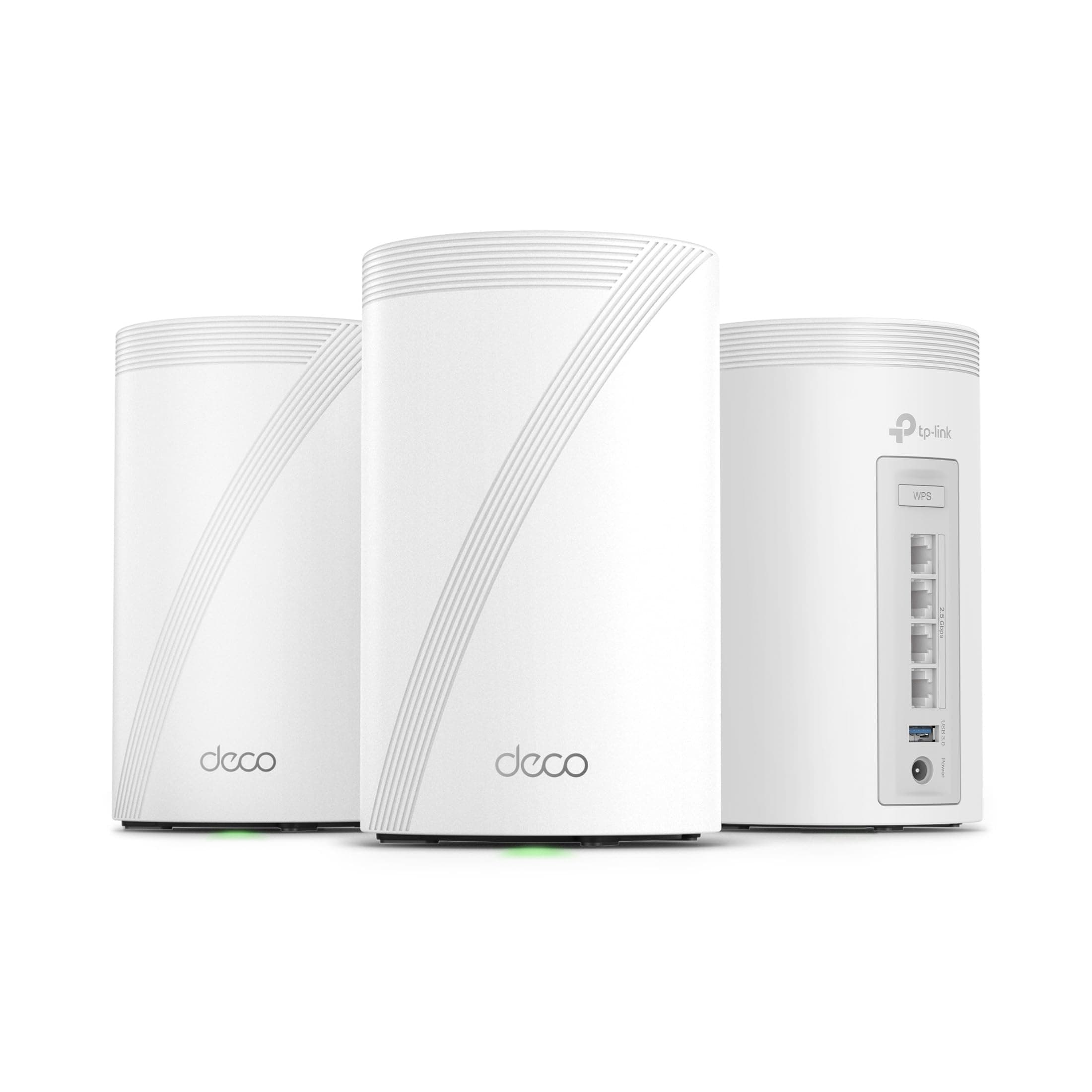 TP-Link Deco 7 Pro BE63 Tri-Band WiFi 7 BE10000 Whole Home Mesh System - 6-Stream 10 Gbps, 4x2.5G Ports Wired Backhaul, 4X Smart Internal Antennas, VPN, HomeShield, Free Expert Support (3-Pack)