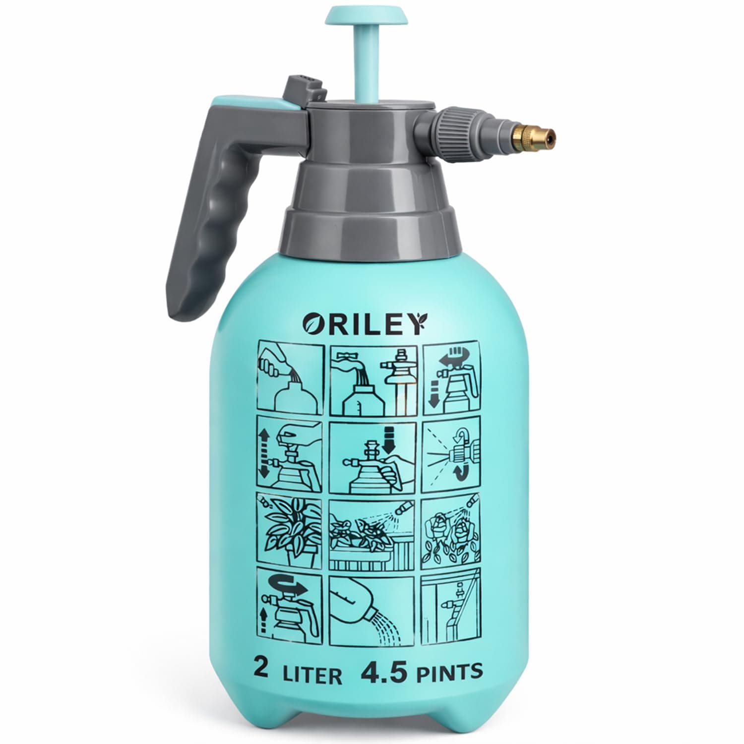 ORILEY 2 LTR Multipurpose Classic Sprayer Hand Powered Water Spray Bottle for Gardening Sanitising Car & Bike Wash Home & Garden
