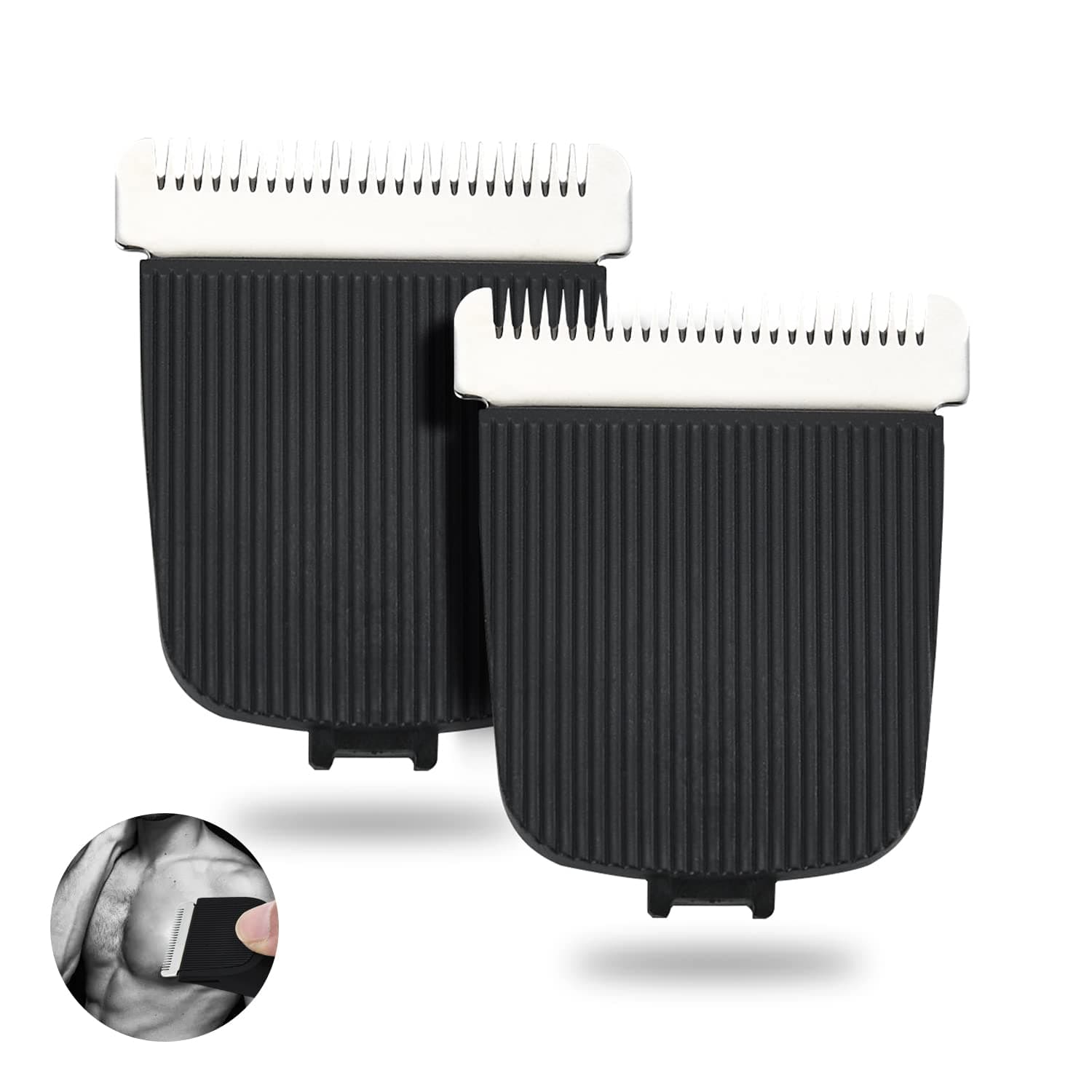 Trimmer Replacement Blade for Mans The LM 4.0 3.0 2.0 Electric Groin Hair Trimmer Ceramic Blade Head Refill, Hygienic Snap-In Replacement Clipper Blades (2 Pack)