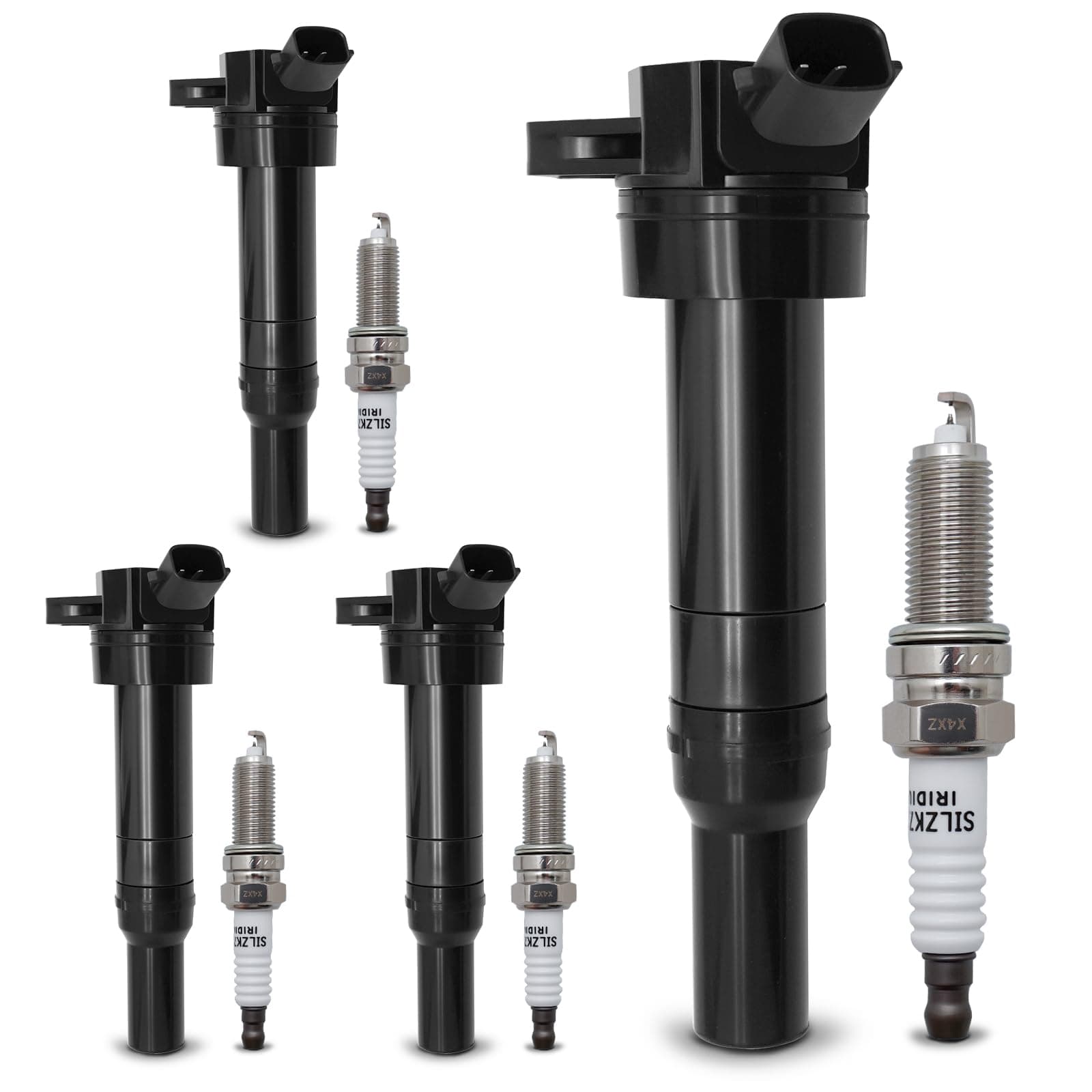 UF651 Ignition Coil & Double Iridium Spark Plug 9723 Compatible with 2011-2019 Kia Soul Forte Hyundai Tucson Elantra 27300-2E000 &18846-11070