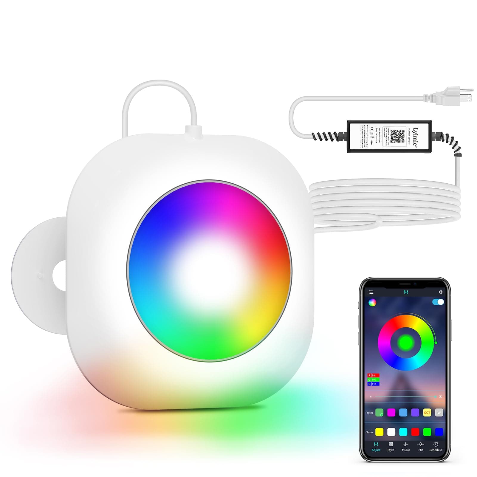 LyLmLe LED Pool Lights for Above Ground Pools with APP Control, 10W Smart Magnetic Pool Lights with Timer RGB Underwater Light, IP68 Waterproof 12V Light for Inground Aboveground Pools 26ft