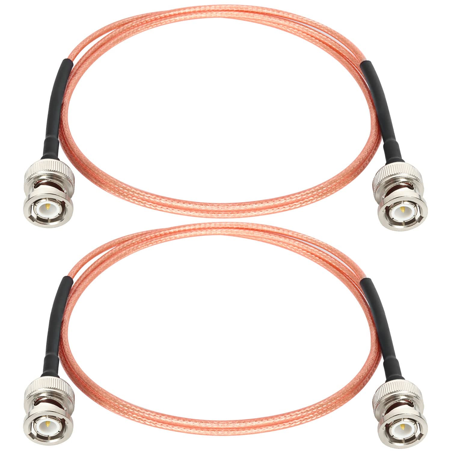 XRDS -RF BNC Cables 3FT 2PCS, 50 Ohm BNC Male Cable RG316 Antenna Cable for Antenna Scanners Handheld Ham Radios etc.
