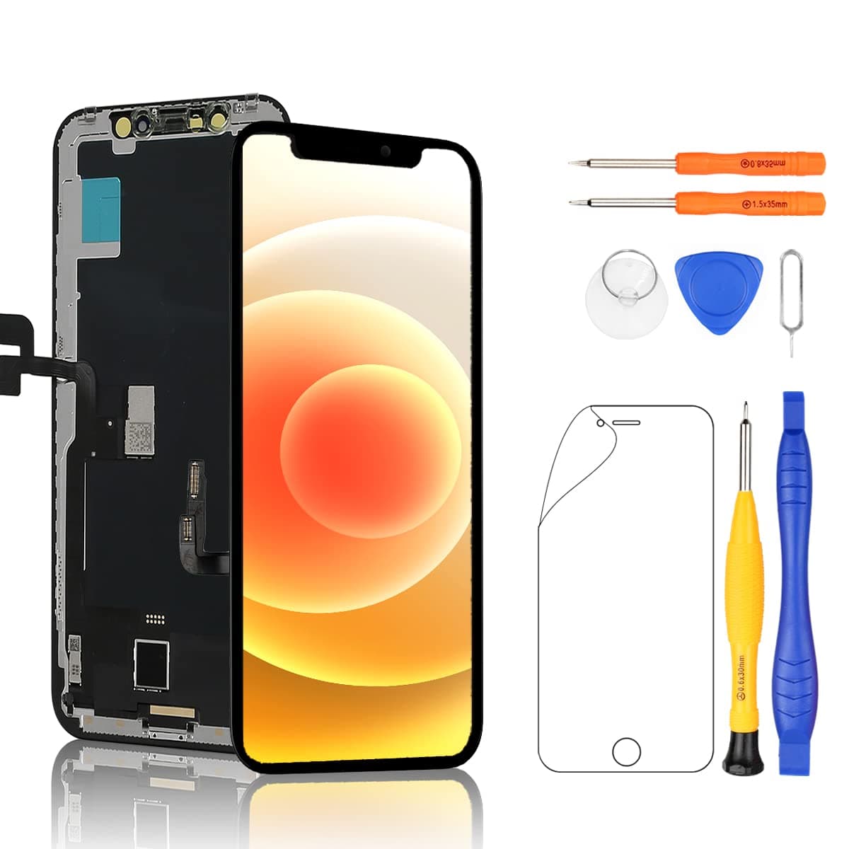 Yodoit for iPhone 12/12 Pro (6.1 Inch) LCD Screen Replacement 3D Touch Display Glass Assembly with Repair Kits and Screen Protector