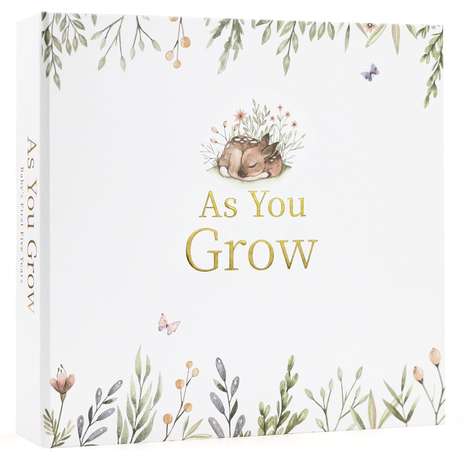 Keepsake Baby Memory Book - First 5 Year Journal - Gender Neutral Gift - Scrapbook or Photo Album for New Parents - Records Every Milestone from Birth to Age 5