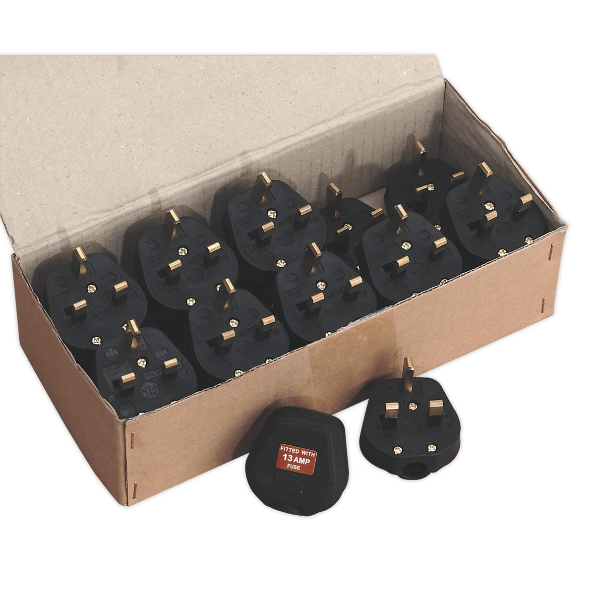 Sealey PL13/320 13Amp Resilient Plug Heavy-Duty-Pack of 20, 107mm x 268mm x 71mm, Black