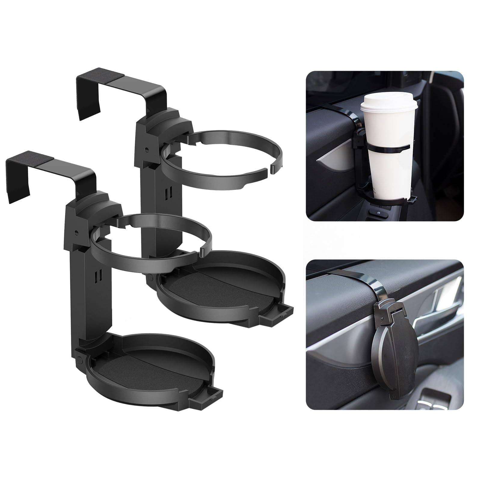 2PCS Car Cup Holder, Adjustable Folding Drink Holders for Soda Cans, Water Bottles, Coffee Cup LM2775