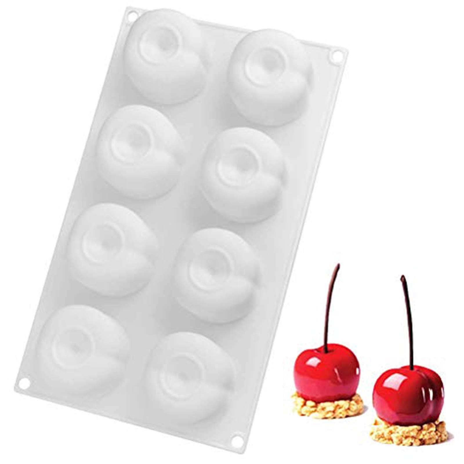 OCPO Kitchen Cherry Silicone Mold for Baking Mousse Cake, Fruit French Desser...