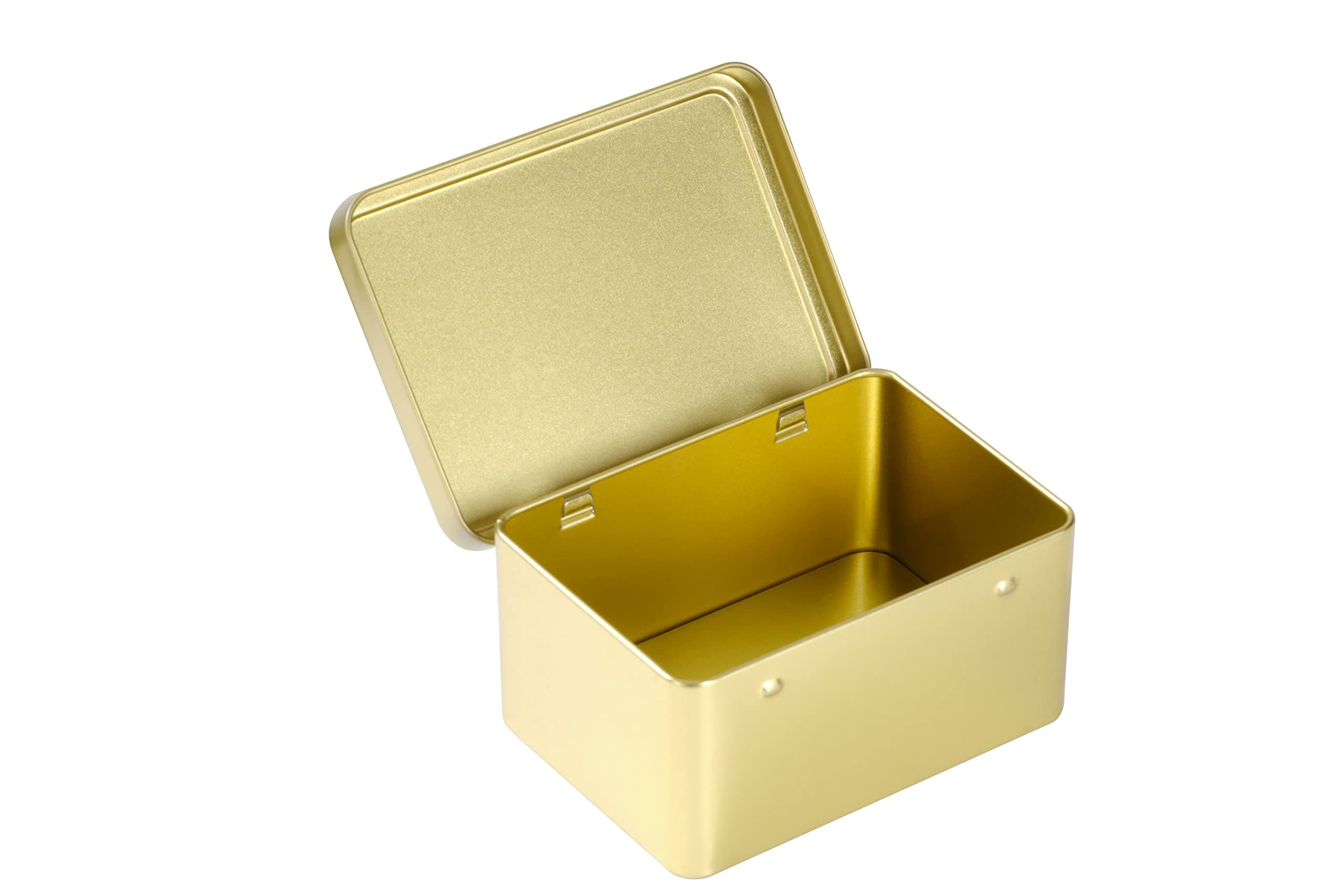 Square Metal Cookie Tin With Lids Small Tin Box With Lid Gift Cookie Tin Boxes Metal Cookie Box Storage Box Cookie Tins With Lids For Gift Giving Candy box - Gold Square