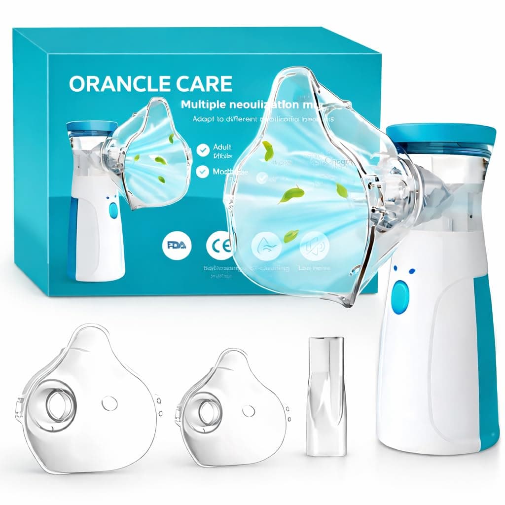 Portable Mesh Nebulizer Machine for Kids & Adults, Mini Handheld Inhaler, Rechargeable & Silent, Compact Travel Nebulizer for Baby, Fast Fine Mist, Mesh Nebulizer for Asthma, Cold & Cough Relief