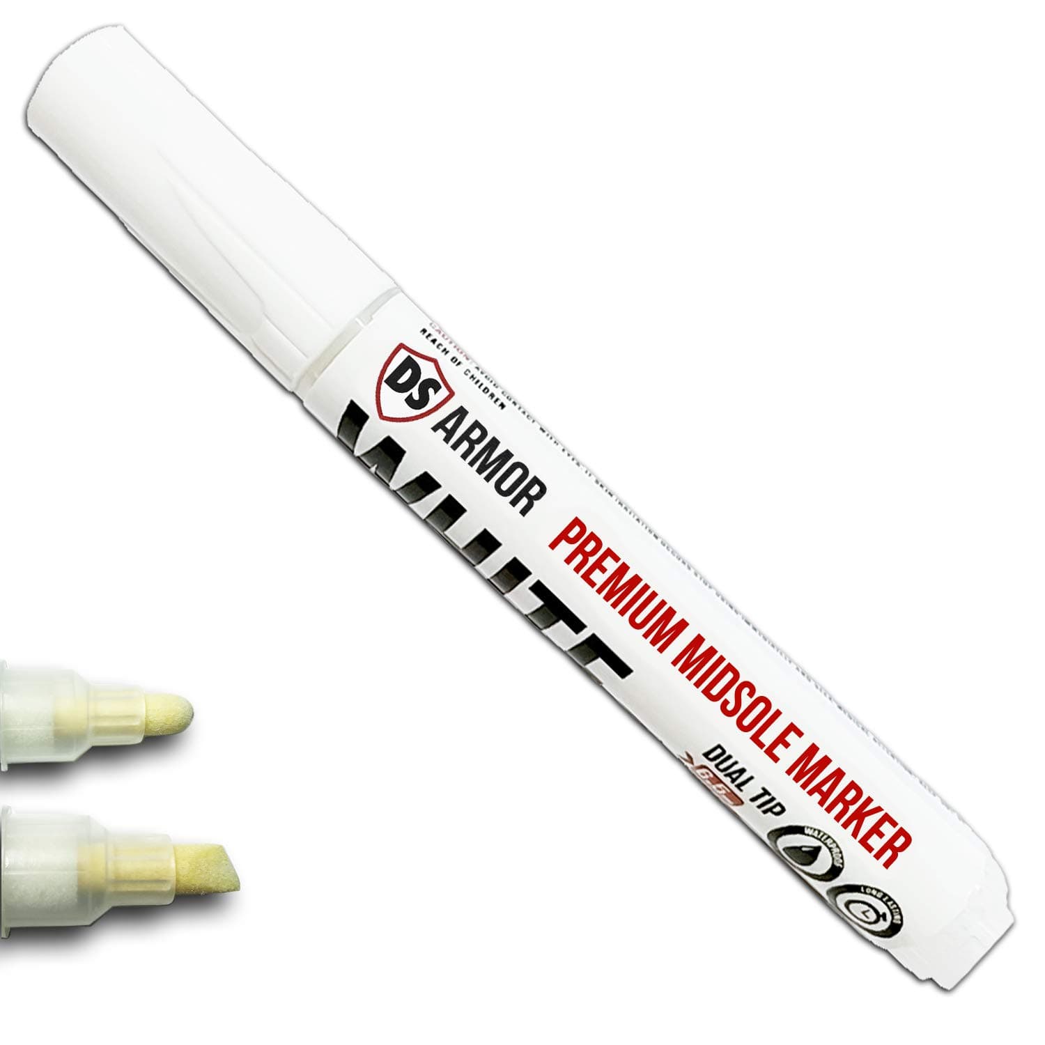 Premium Midsole Marker for Customization Paint on Leather, Suede, Fabric and Soft Foam for 2-4 Pair of Shoes (WHITE)