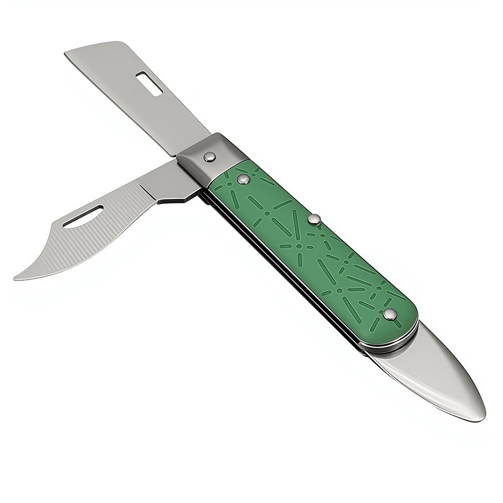 Grafting Knife, COMKIT Professional Foldable Double Blades Graft Knife, Fruit Trees Gardening Grafting Cutting Seedling Budding Tool with Bark Lifter