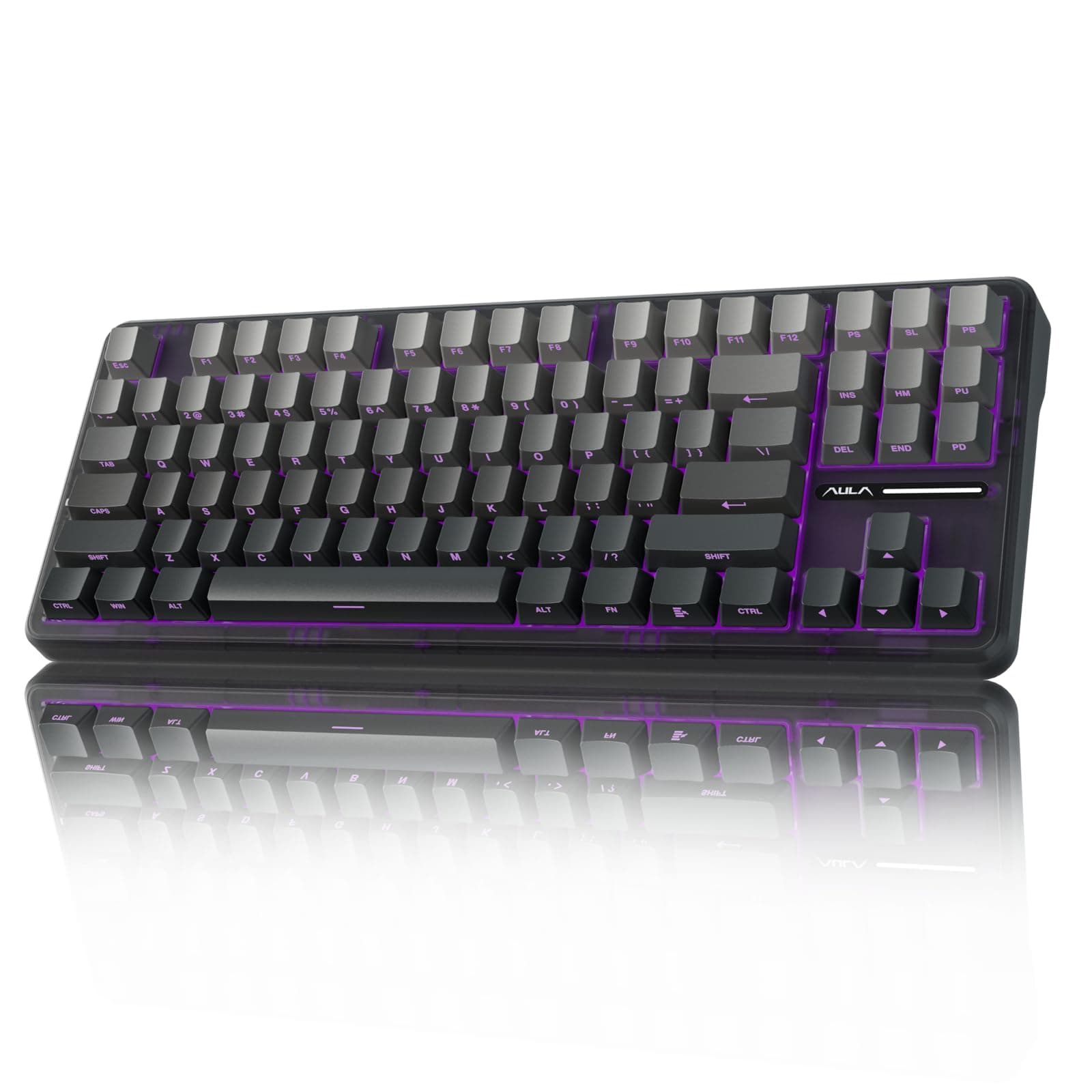 AULA F87 Pro Wireless Mechanical Keyboard,Tri-Mode BT5.0/2.4GHz/USB-C Hot Swappable Custom Keyboard,Pre-lubed Switches,Side Printed PBT Keycaps,75% TKL RGB Backlit Gaming Keyboards