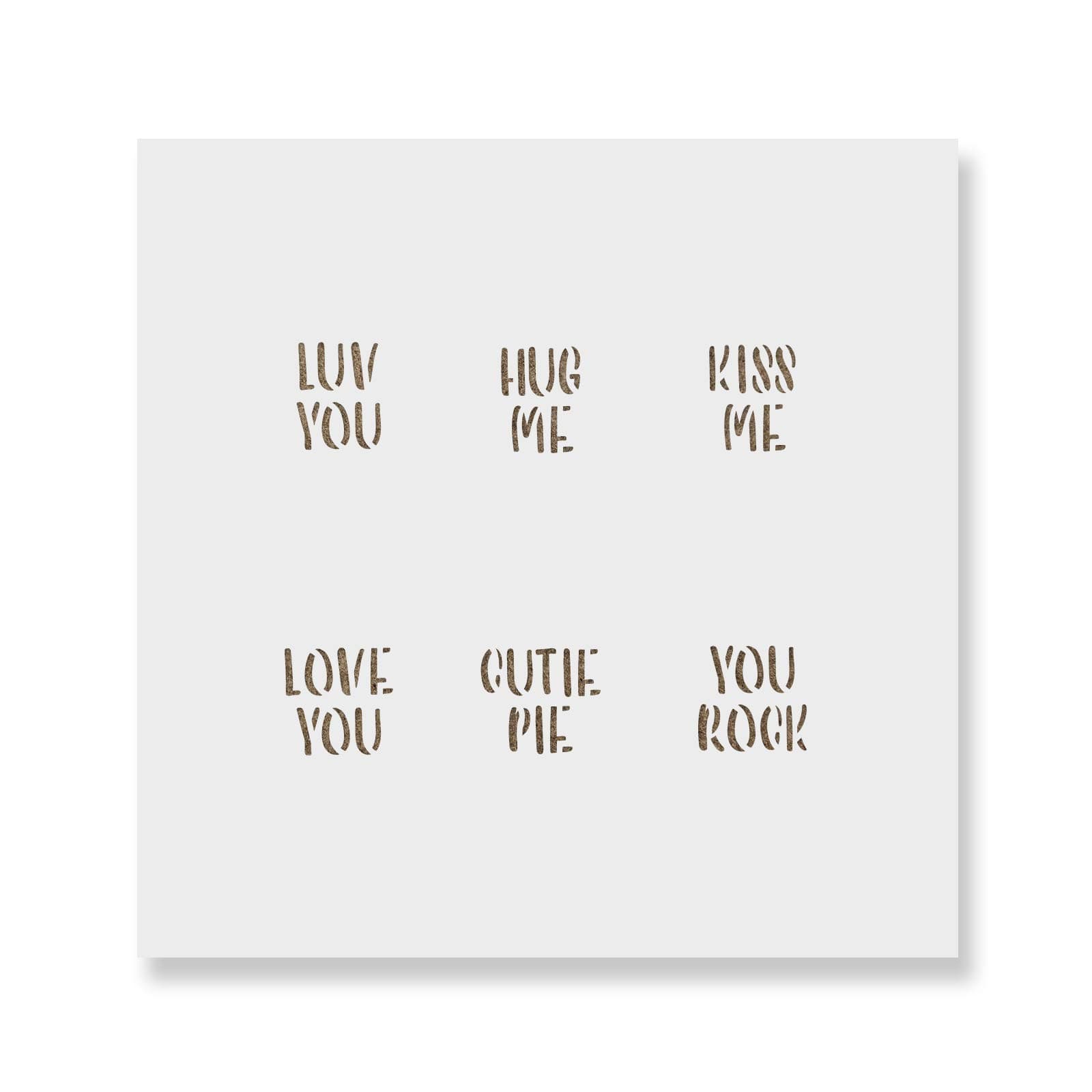 Stencil Revolution Valentine Words Cookie Stencil Template - Reusable & Durable Food Safe Stencils for Cookies and Baking