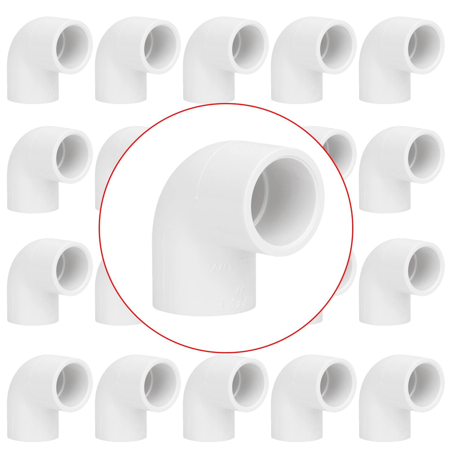 20 Pack 1/2" 90 Degree Elbow Pipe Fittings 2 Way Right Angle PVC Pipe Fitting, Furniture Build Grade SCH40 (Socket x Socket) 1/2" PVC Fitting Connectors for DIY Shelf Garden Support Structure