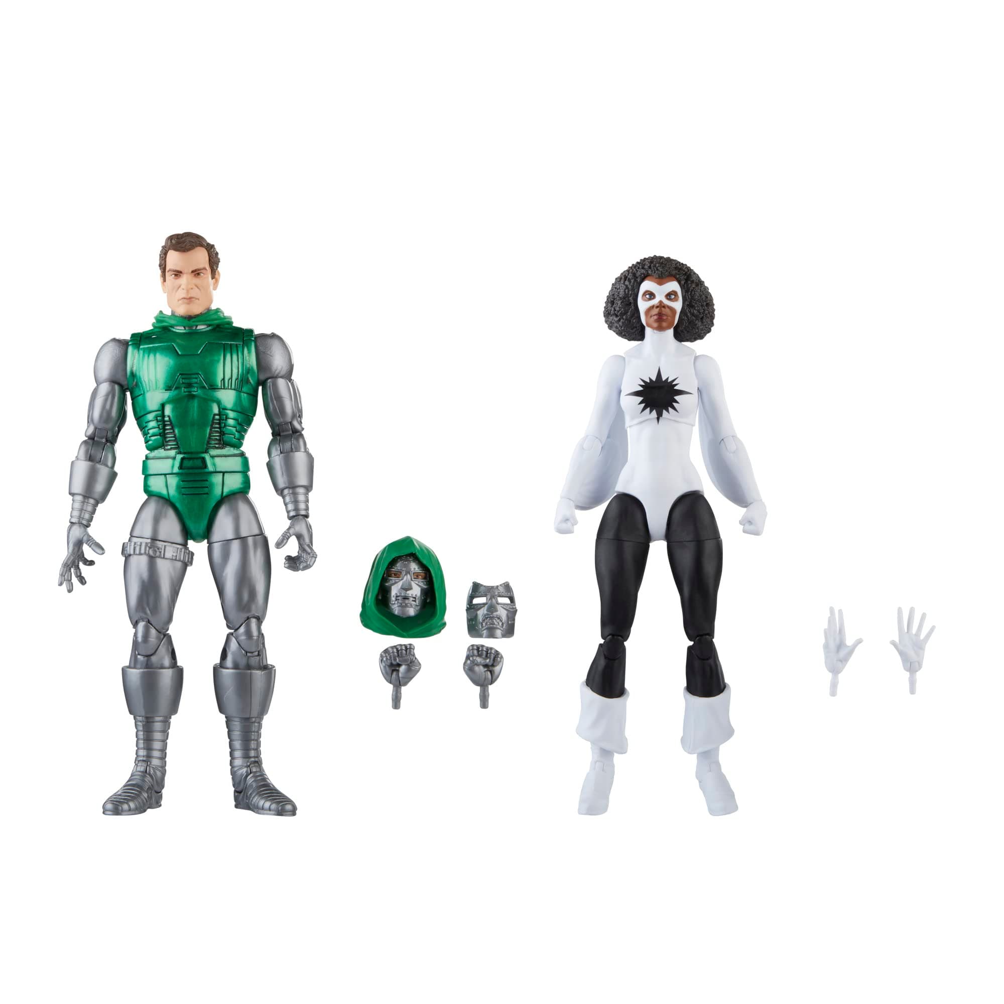 Legends Series Captain Marvel vs. Doctor Doom, Avengers 60th Anniversary Collectible 6-Inch Action Figures, 6 Accessories